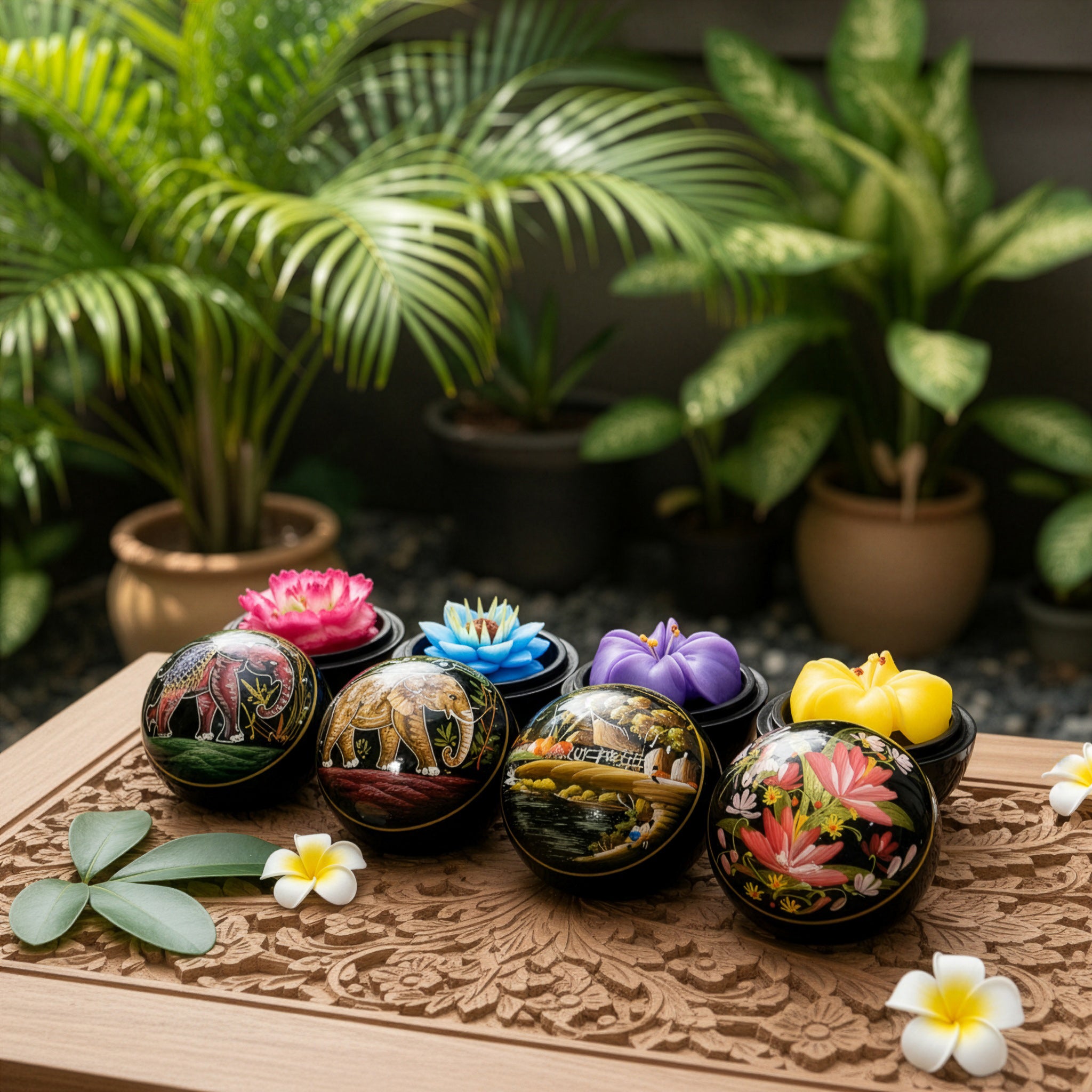 Carved Soap in Lacquer Boxes