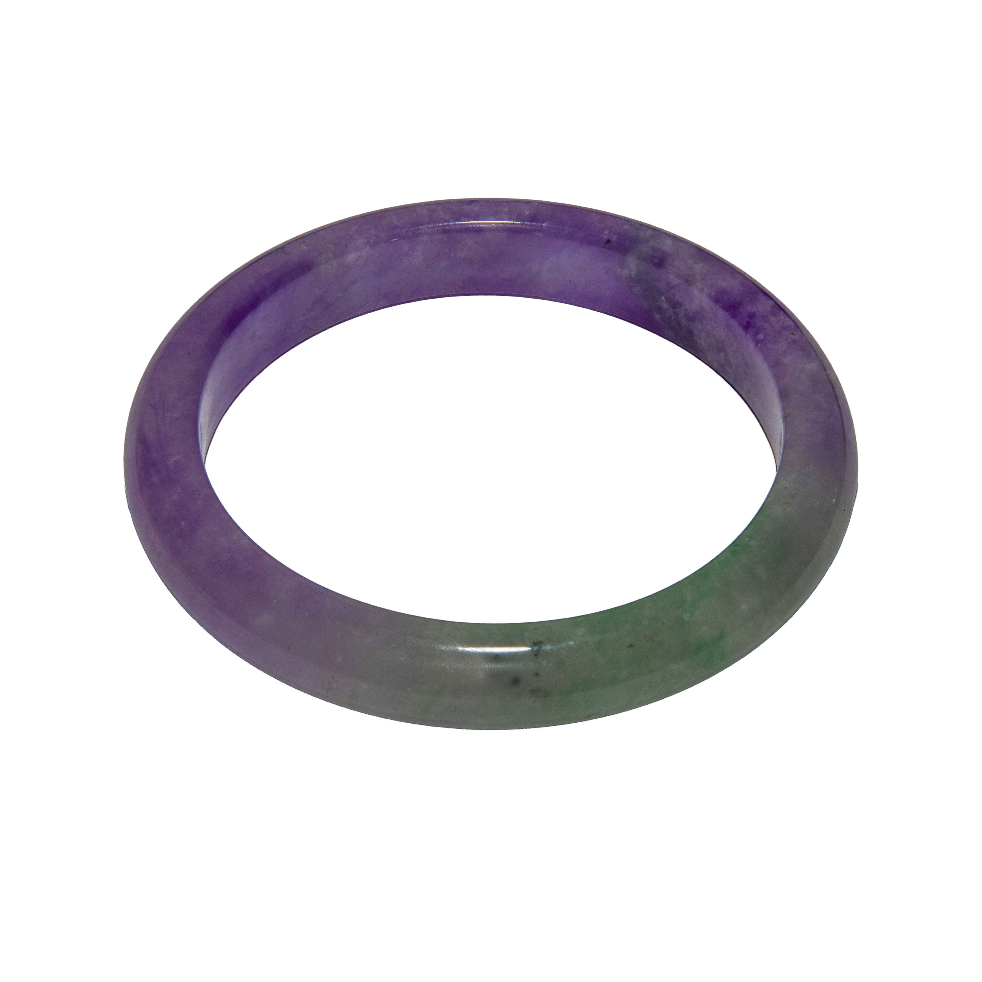 Natürliches grün-violettes Jade-Armband – 55 mm, authentisches Jadeit-Armband