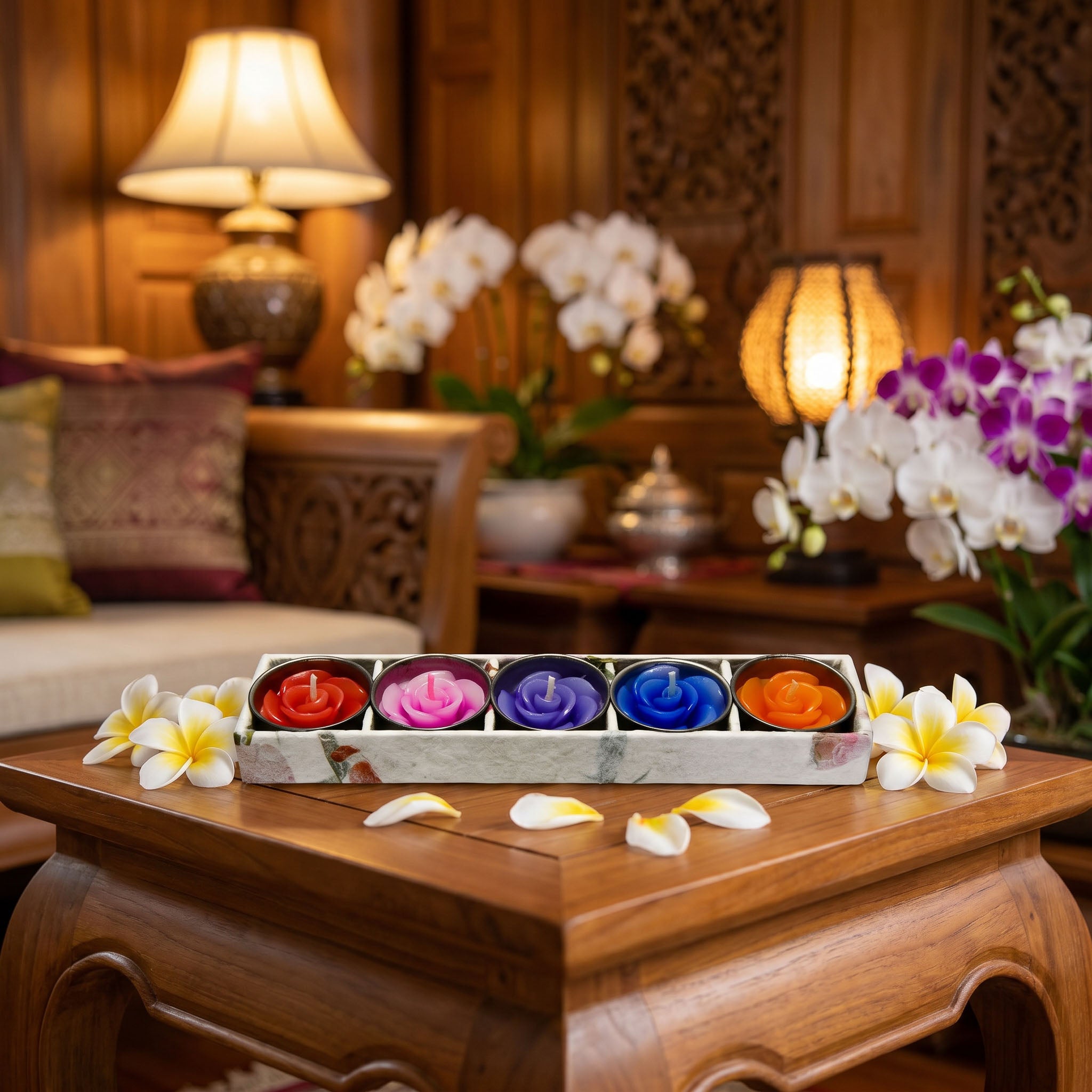 Lalanna Orchid Lot de 5 Bougies Chauffe-Plat