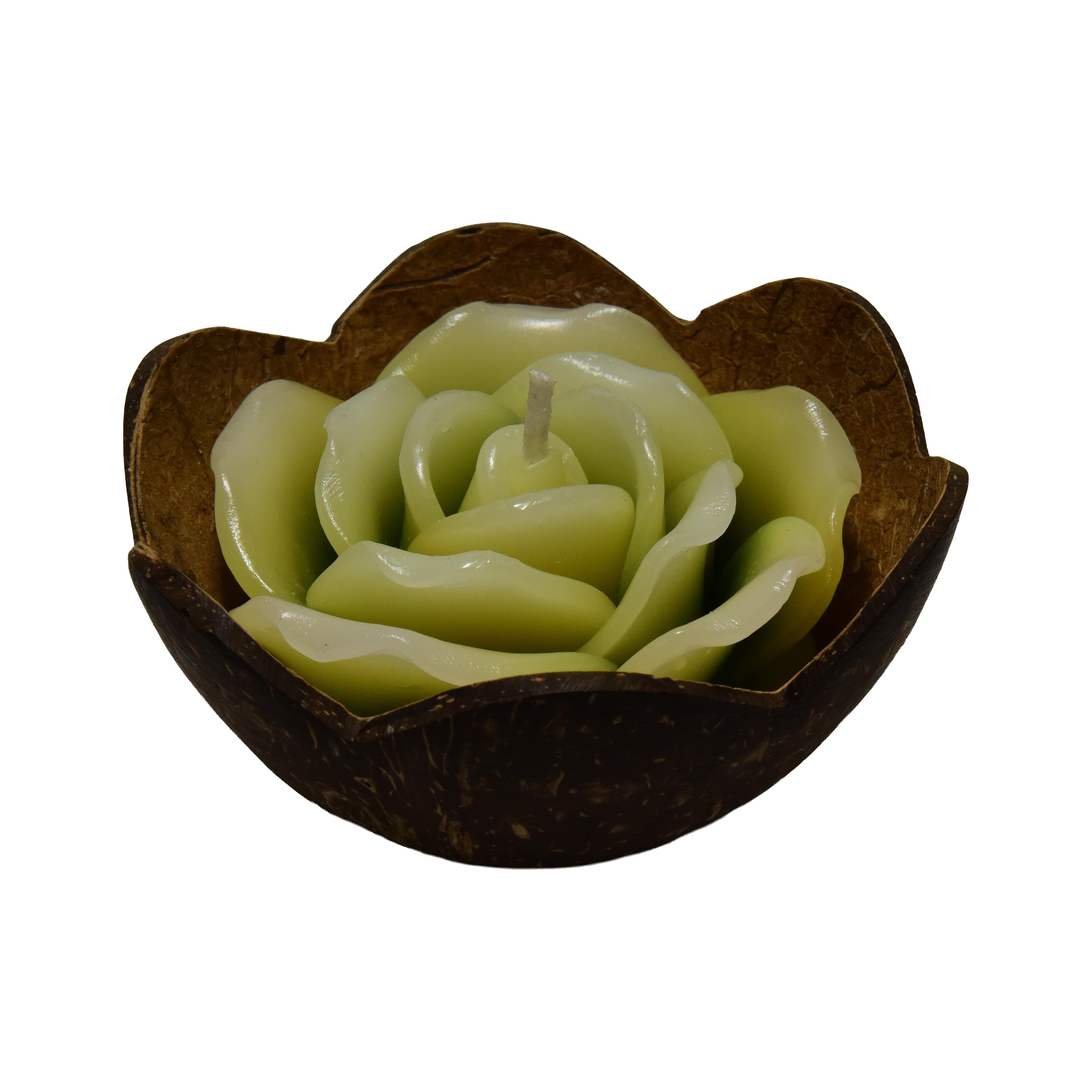 Lalanna Rose Kokosnuss-Rosen-Duftkerze in Grün