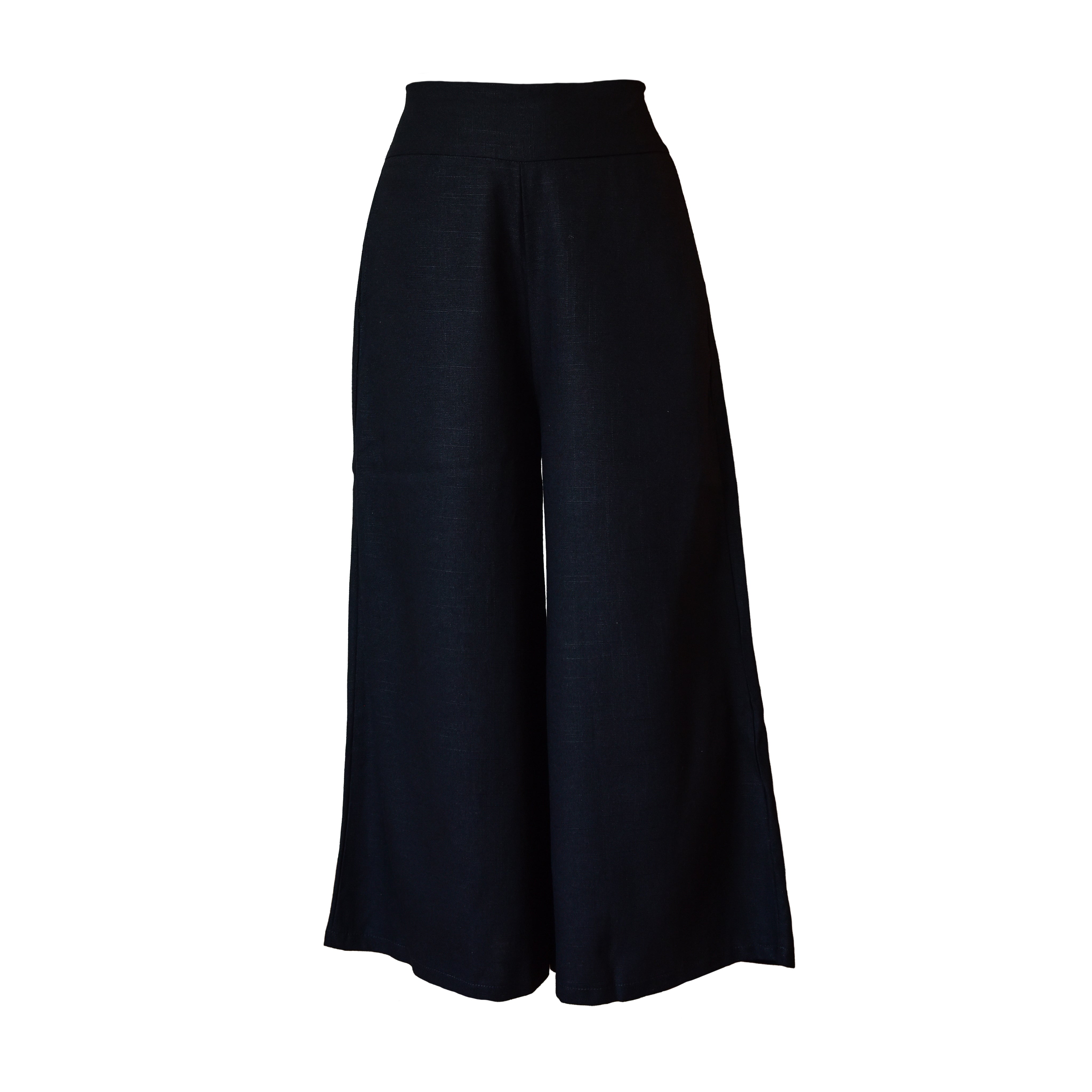 Lanna Hanf Hose mit weitem Bein – Schwarz