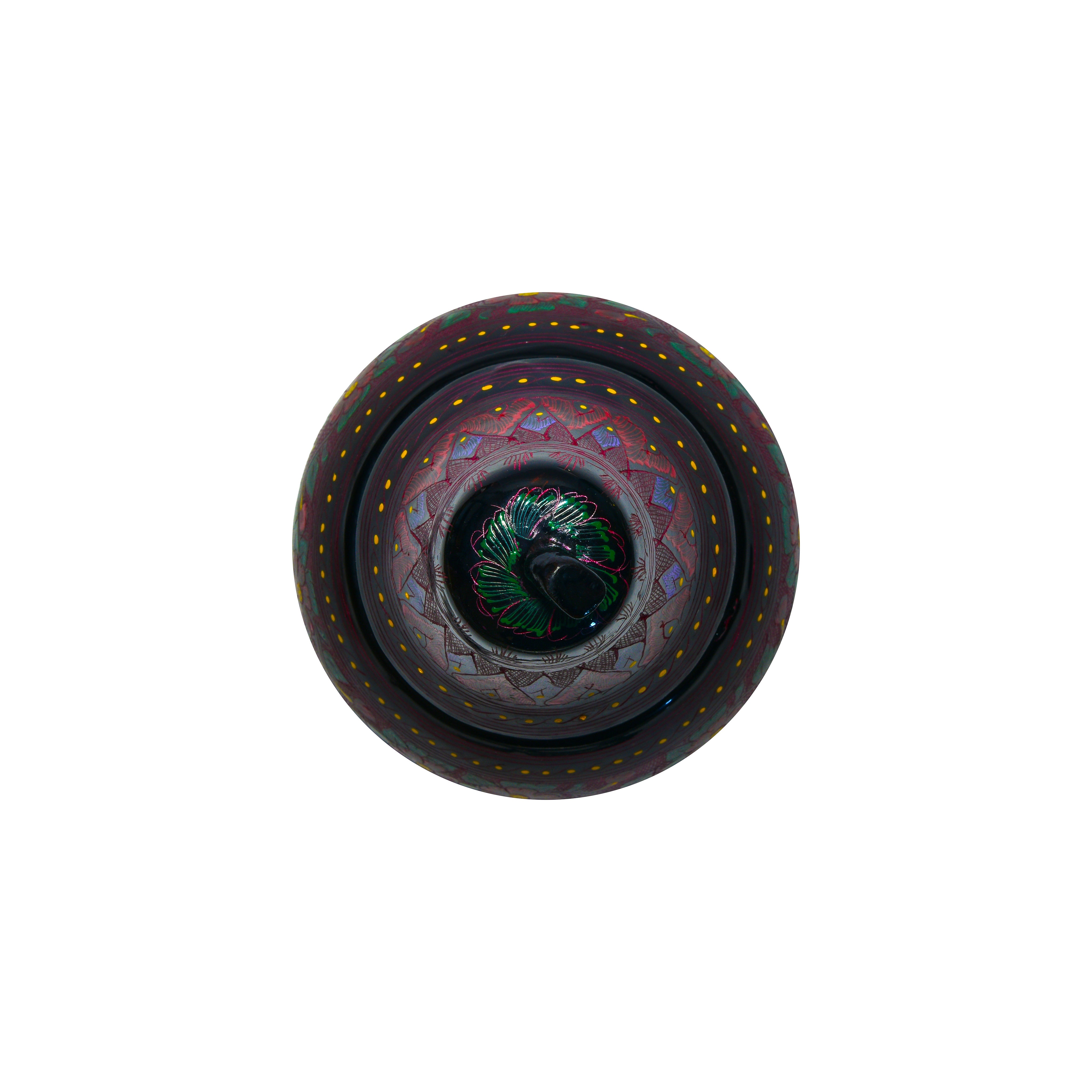 Lanna Lackwaren Birne mit roten Blüten