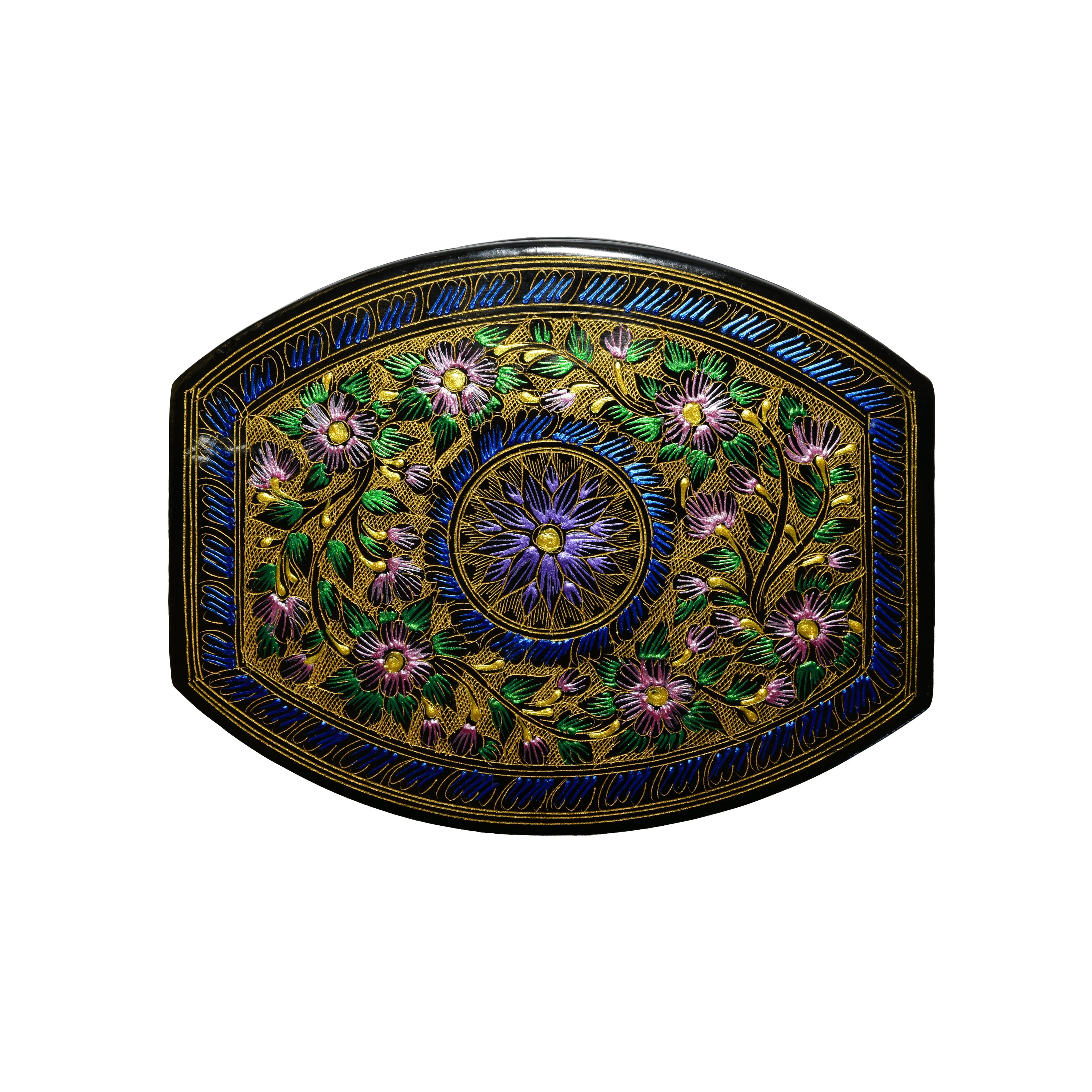 Lanna Lackwaren Abgerundete sechseckige violette Dose