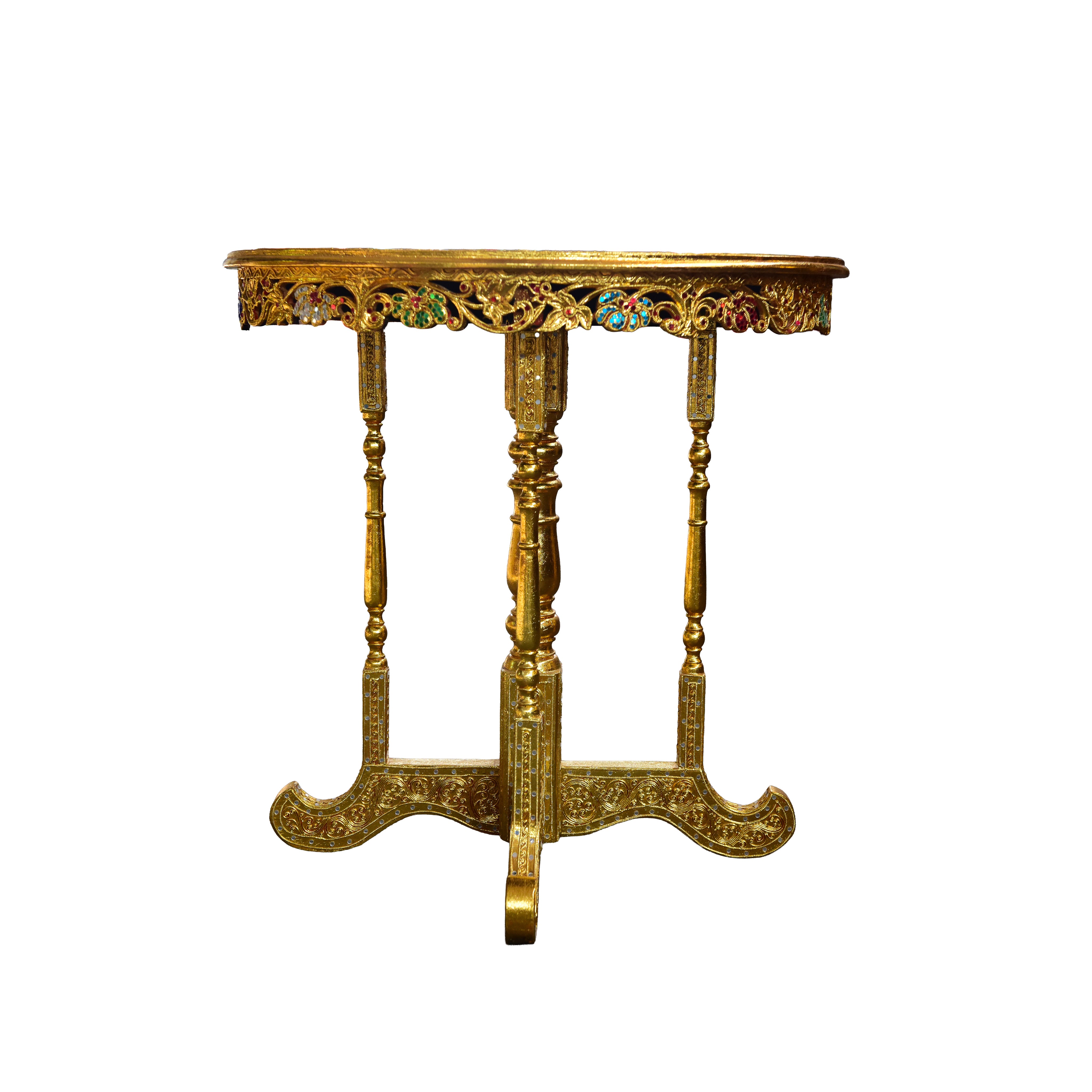 Table d'appoint demi-lune Royal Lanna - Édition Or