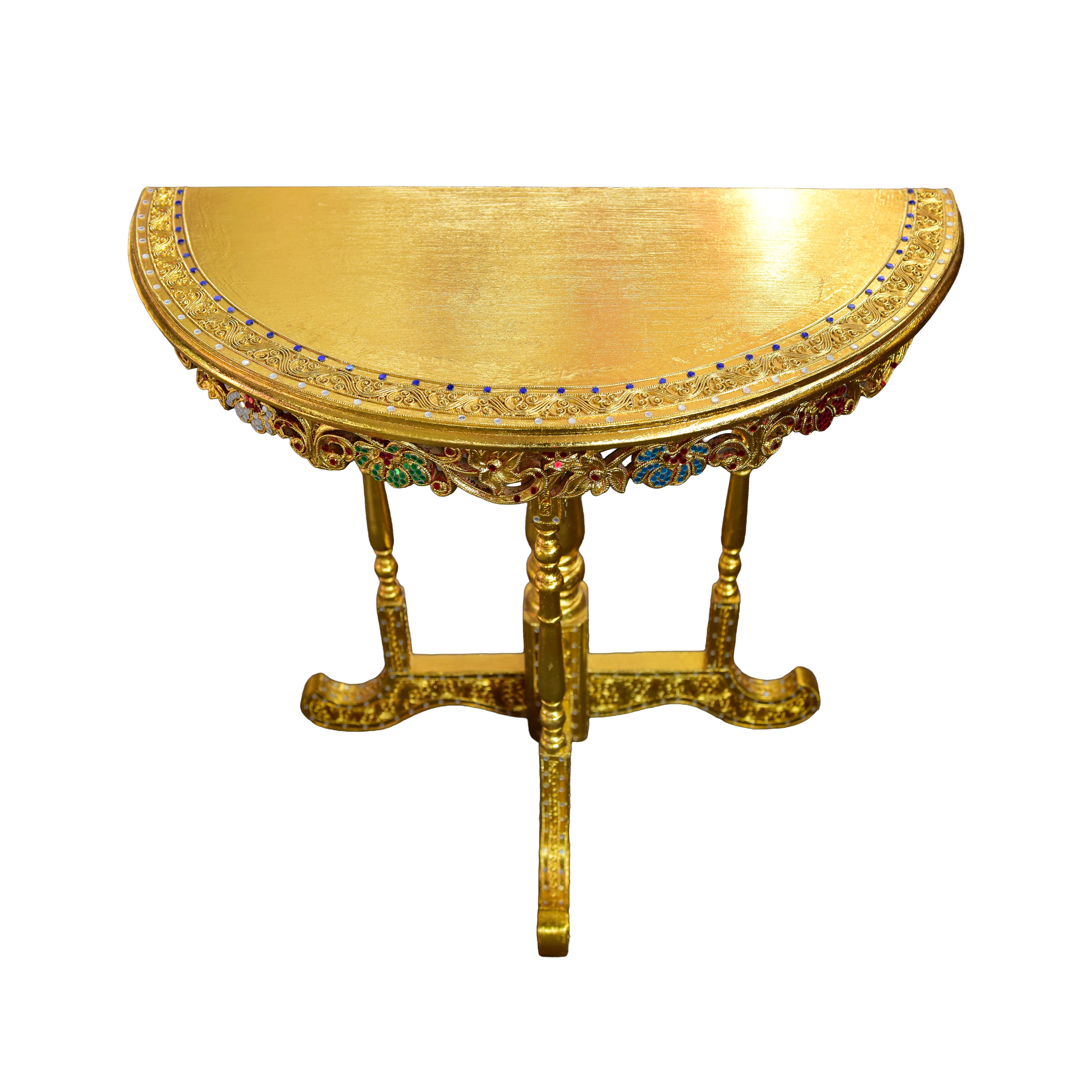 Table d'appoint demi-lune Royal Lanna - Édition Or