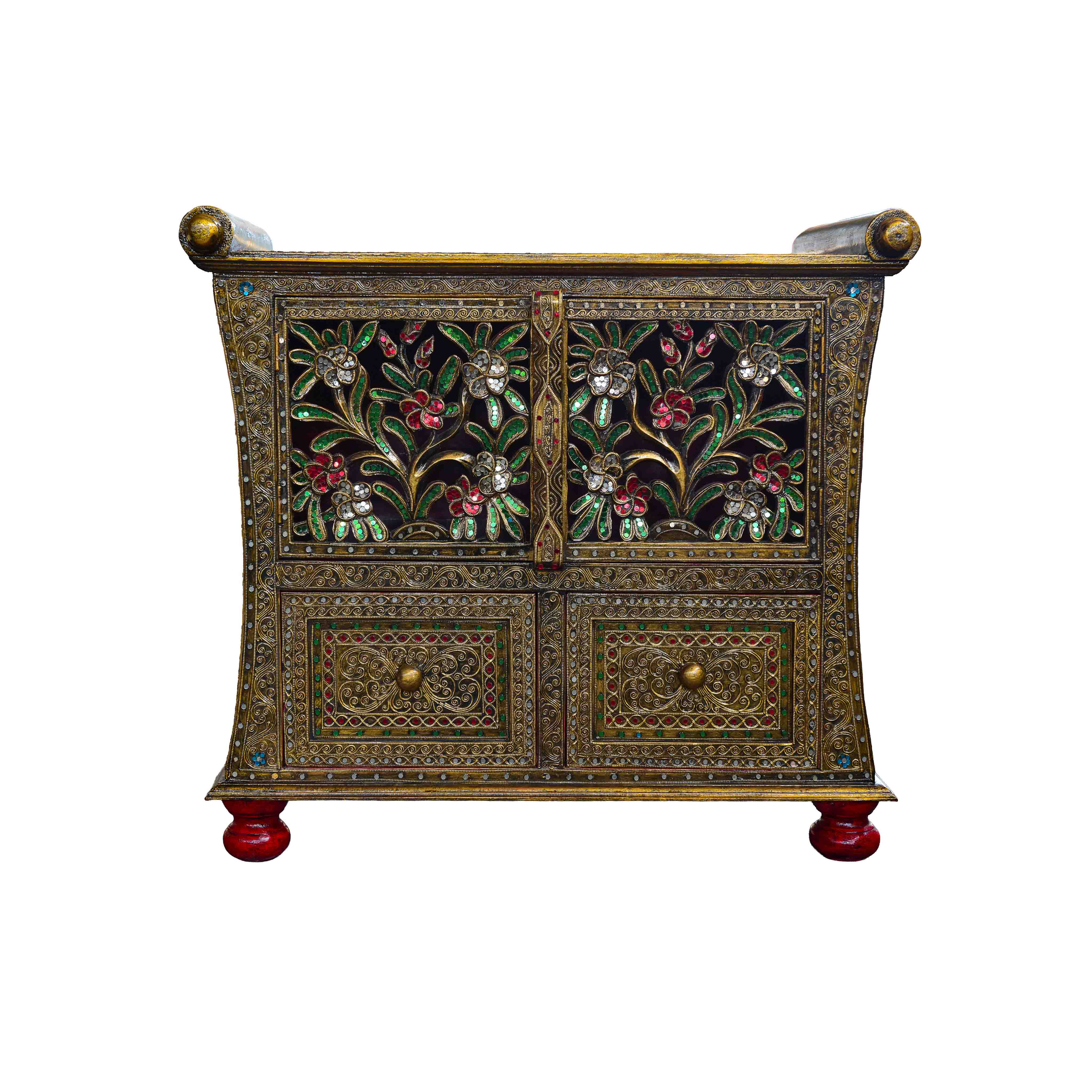 Cabinet orné Royal Lanna à 2 tiroirs