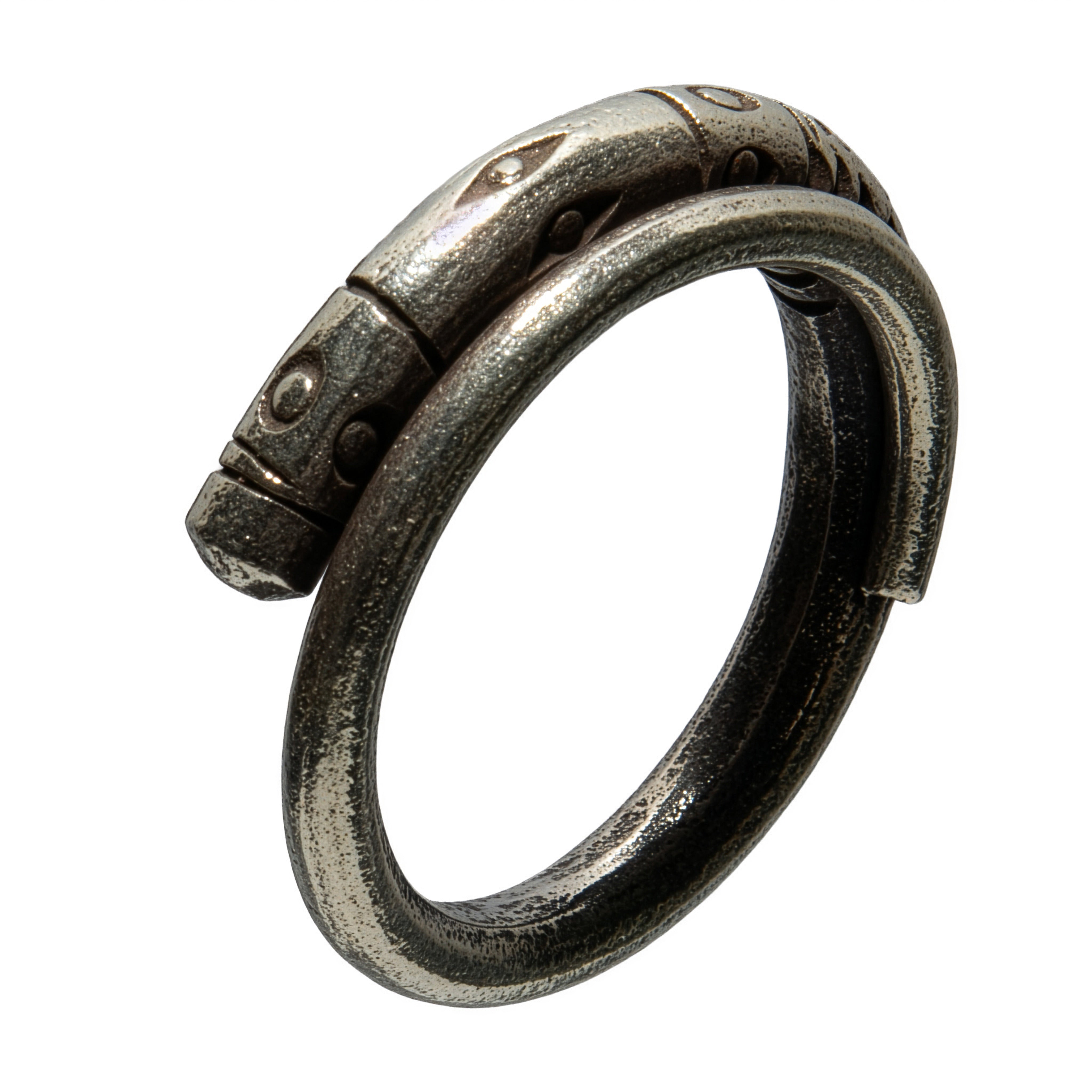 Ring aus 98 % feinem Silber der Karen Hill Tribe mit Schlangen-Muster, handgefertigter Schmuck