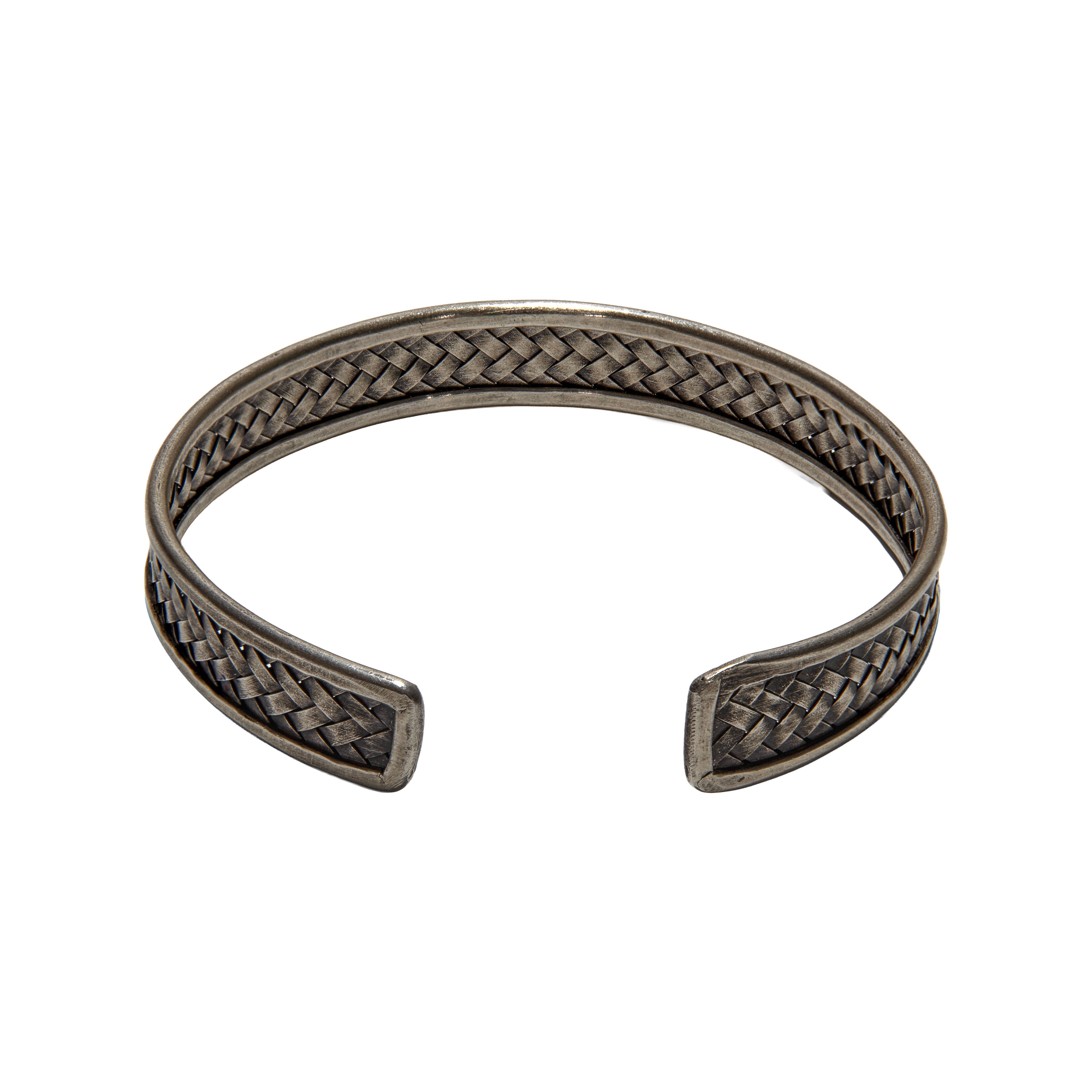 Handcrafted 98% Fine Karen Hill Tribe Silver Bangle - Woven Cuff Bracelet, Handmade Jewelry from Chiang Rai Thailand - Lalanna Design