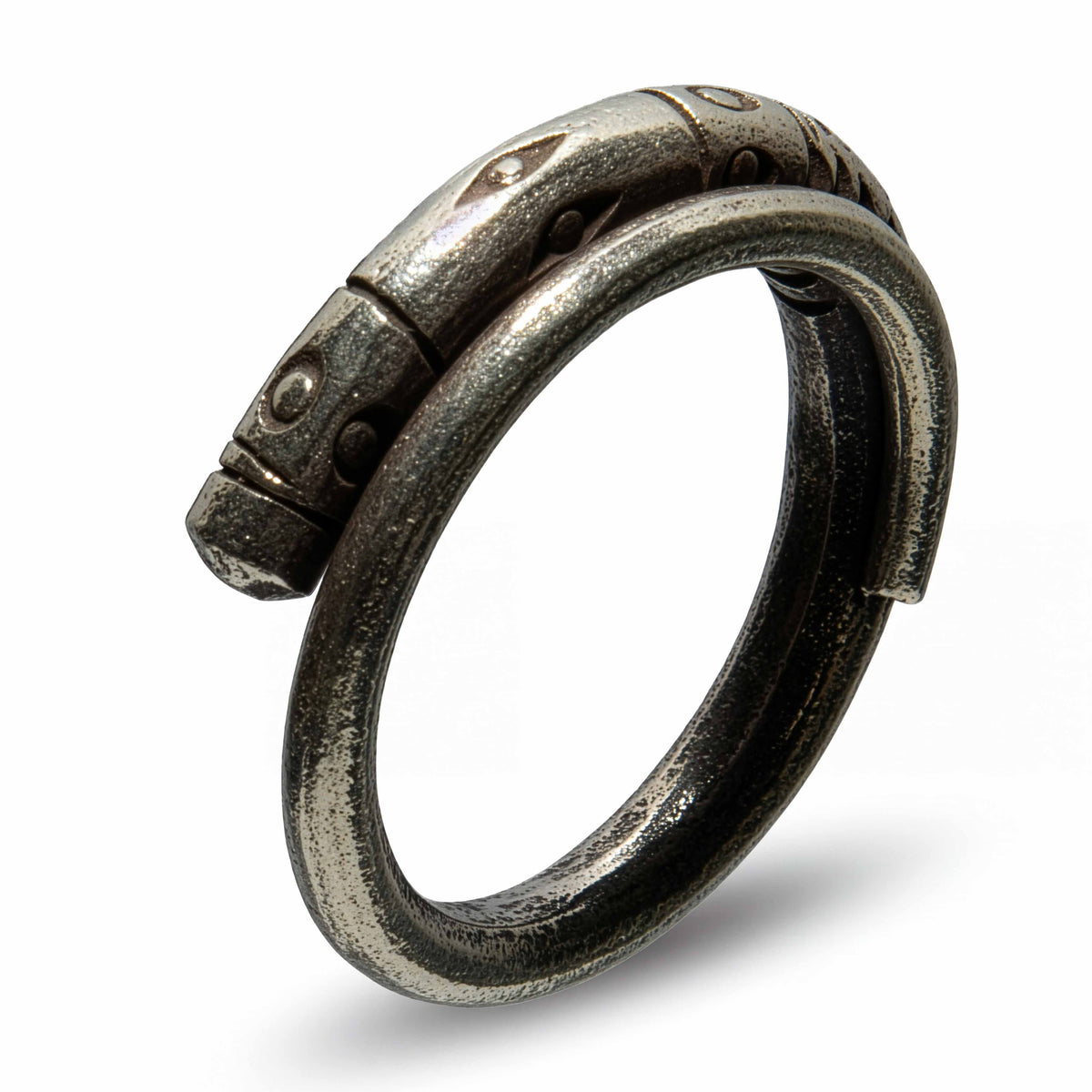 Handcrafted 98% Fine Karen Hill Tribe Silver Serpent Wrap Ring, Handmade Jewelry from Chiang Mai Thailand - Lalanna Design