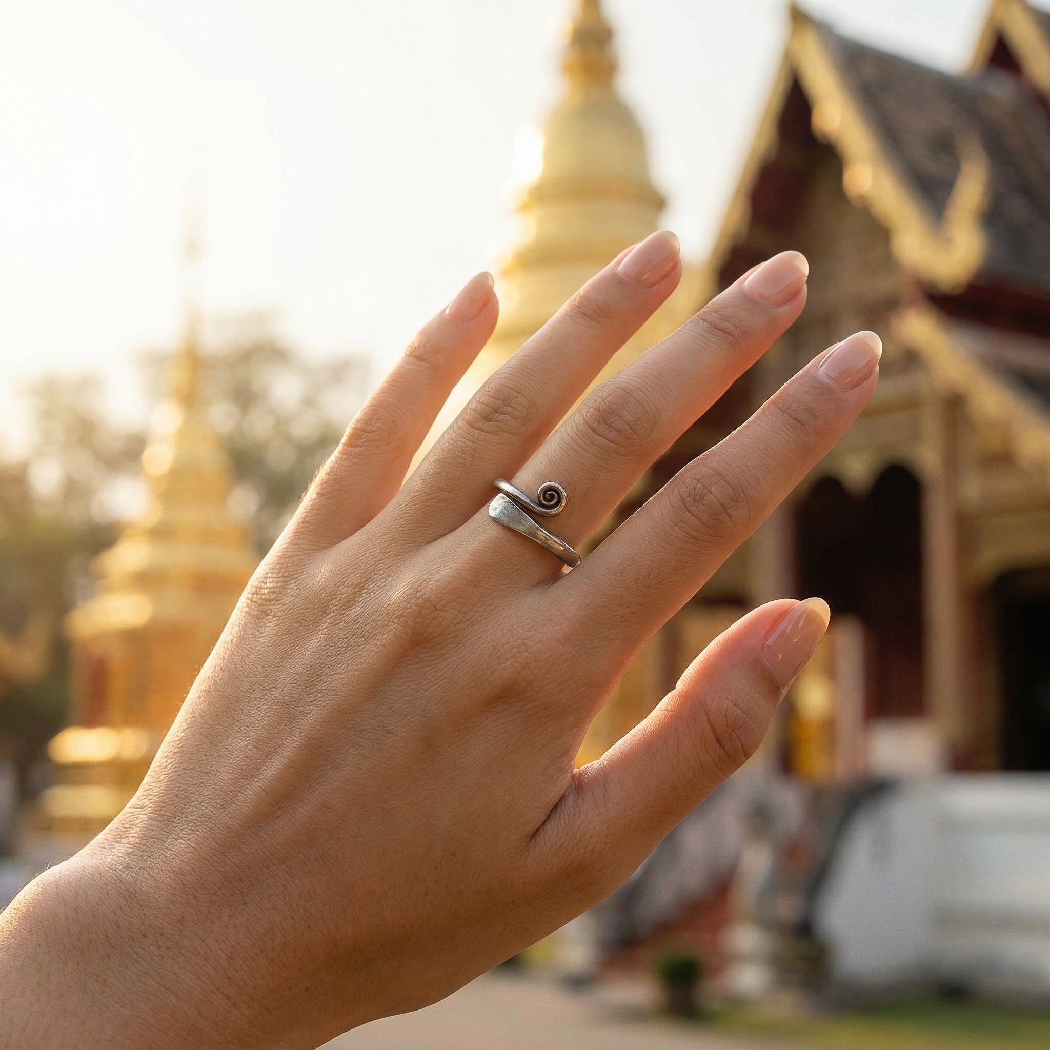 Handcrafted 98% Fine Karen Hill Tribe Silver Spiral Coil Ring, Handmade Jewelry from Chiang Rai Thailand - Lalanna Design