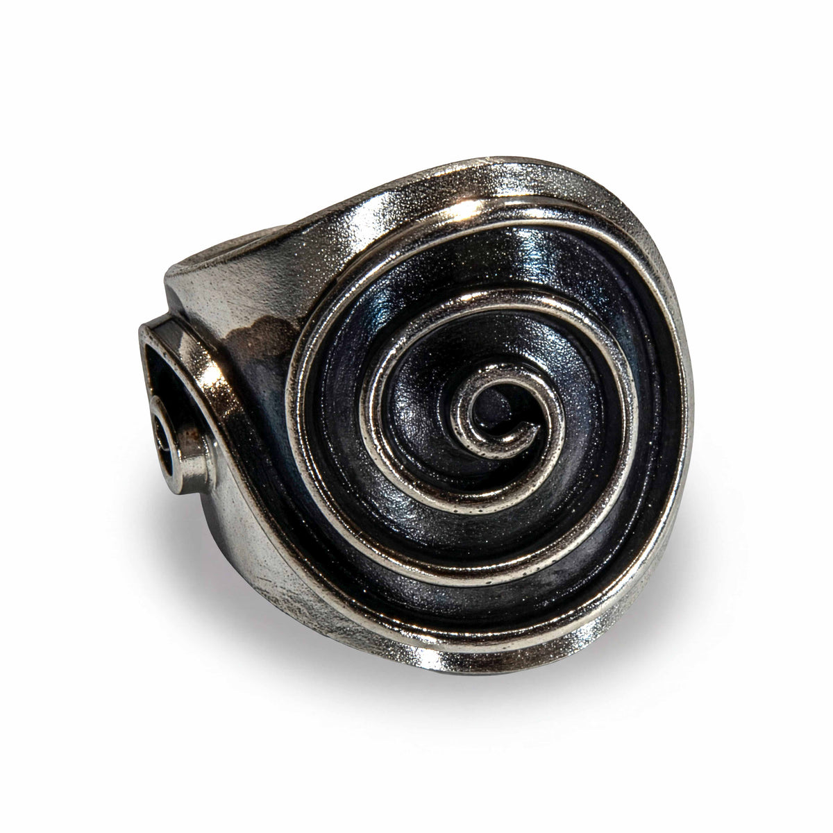 Handcrafted 98% Fine Karen Hill Tribe Silver Vortex Swirl Ring, Handmade Jewelry from Chiang Mai Thailand - Lalanna Design