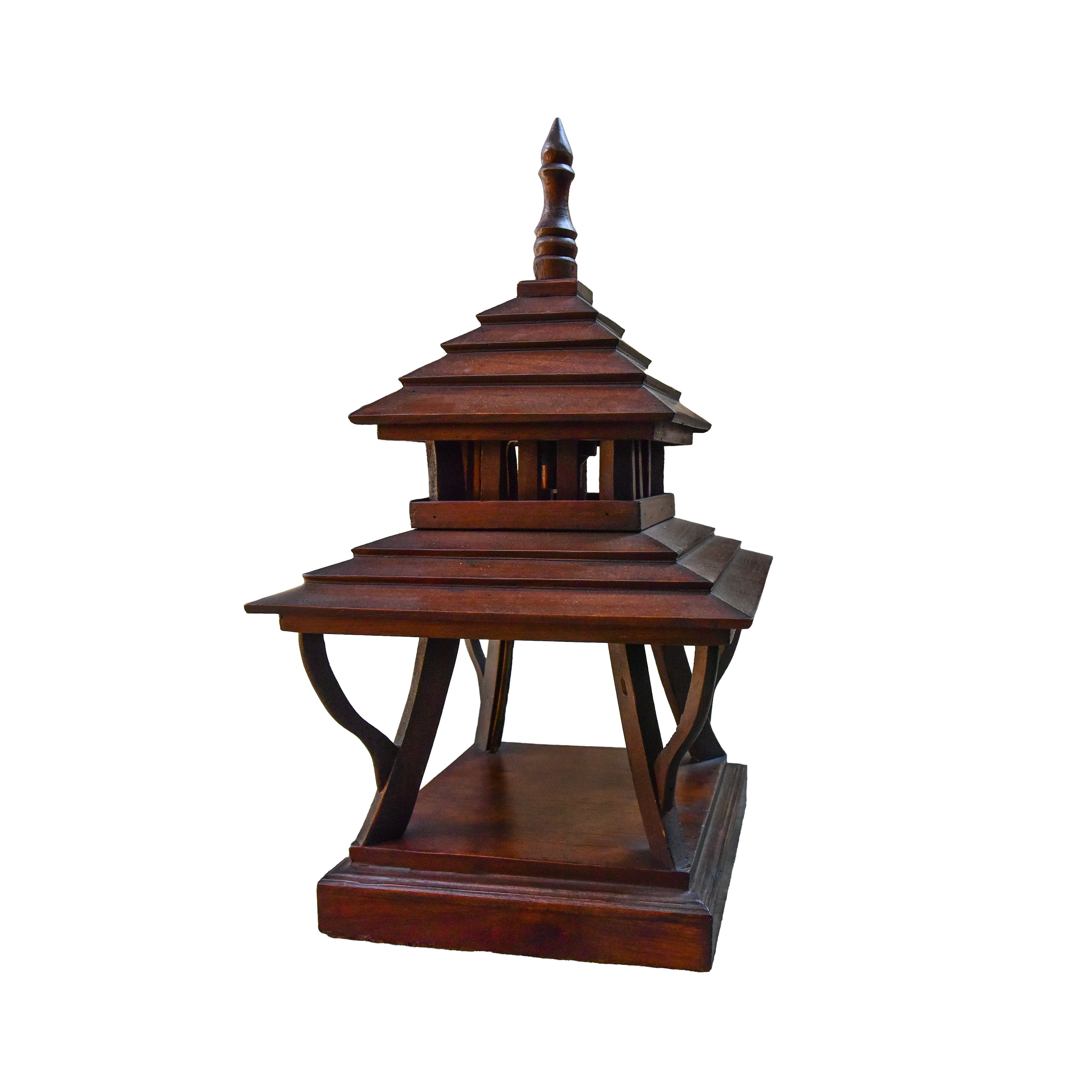Handcrafted Hand-Carved Teak Lanna Spirit House from Chiang Mai Thailand - Lalanna Design