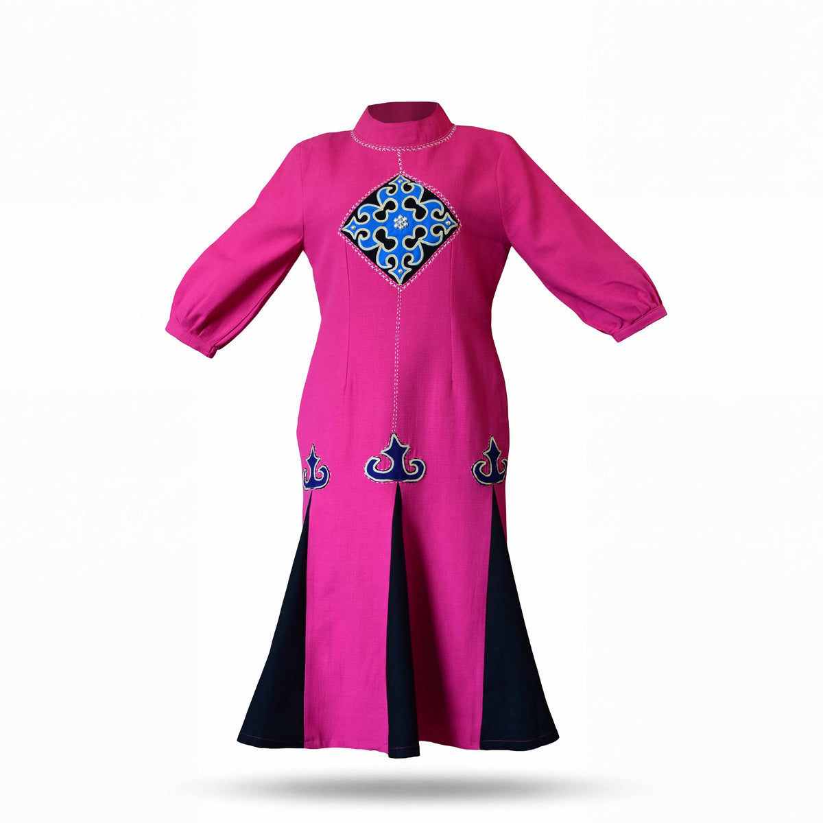 Handcrafted Iu Mien Pink Diamond Dress from Chiang Mai Thailand - Lalanna Design
