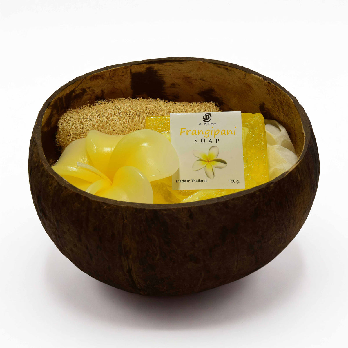 Handcrafted Lalanna Coconut Frangipani-Scented Soap - Spa Set from Chiang Mai Thailand - Lalanna Design