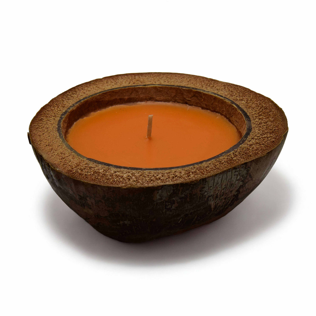 Handcrafted Lalanna Large Coconut Orange Scented Candle from Chiang Mai Thailand - Lalanna Design
