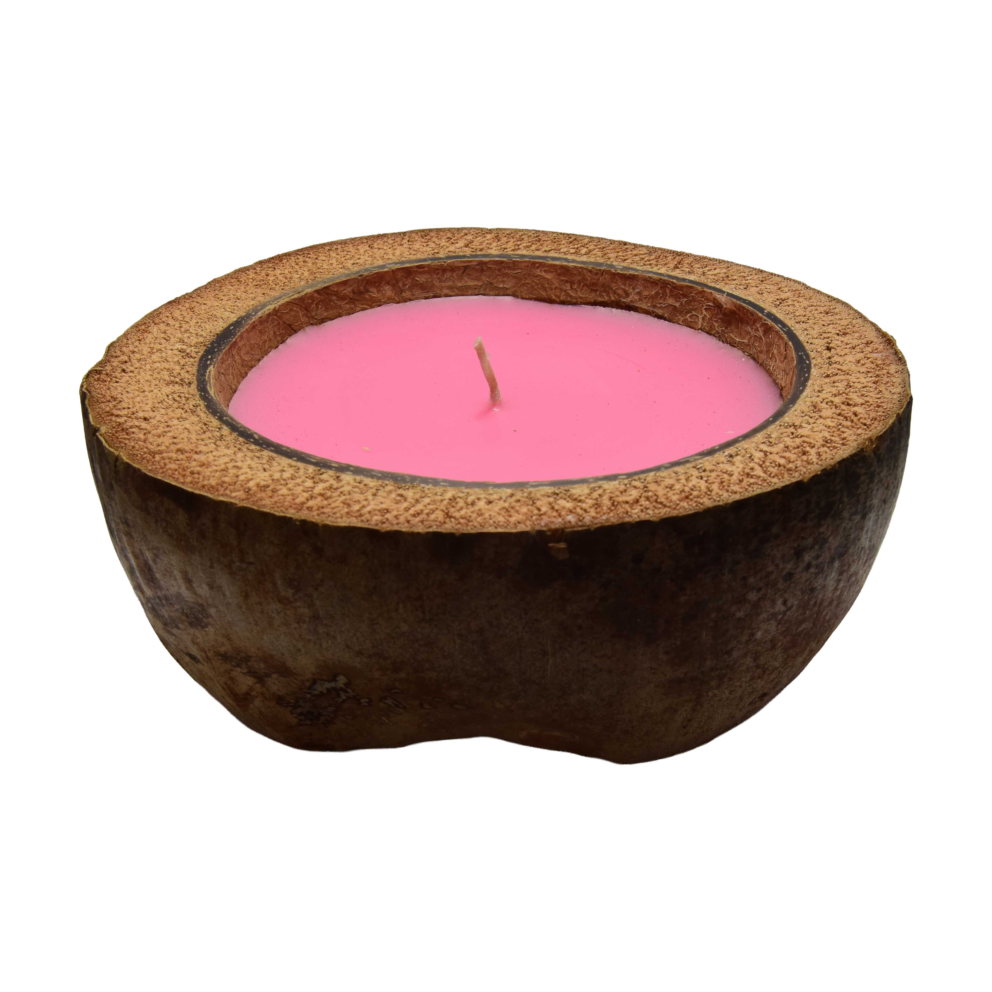 Handcrafted Lalanna Large Coconut Orchid Scented Candle from Chiang Rai Thailand - Lalanna Design