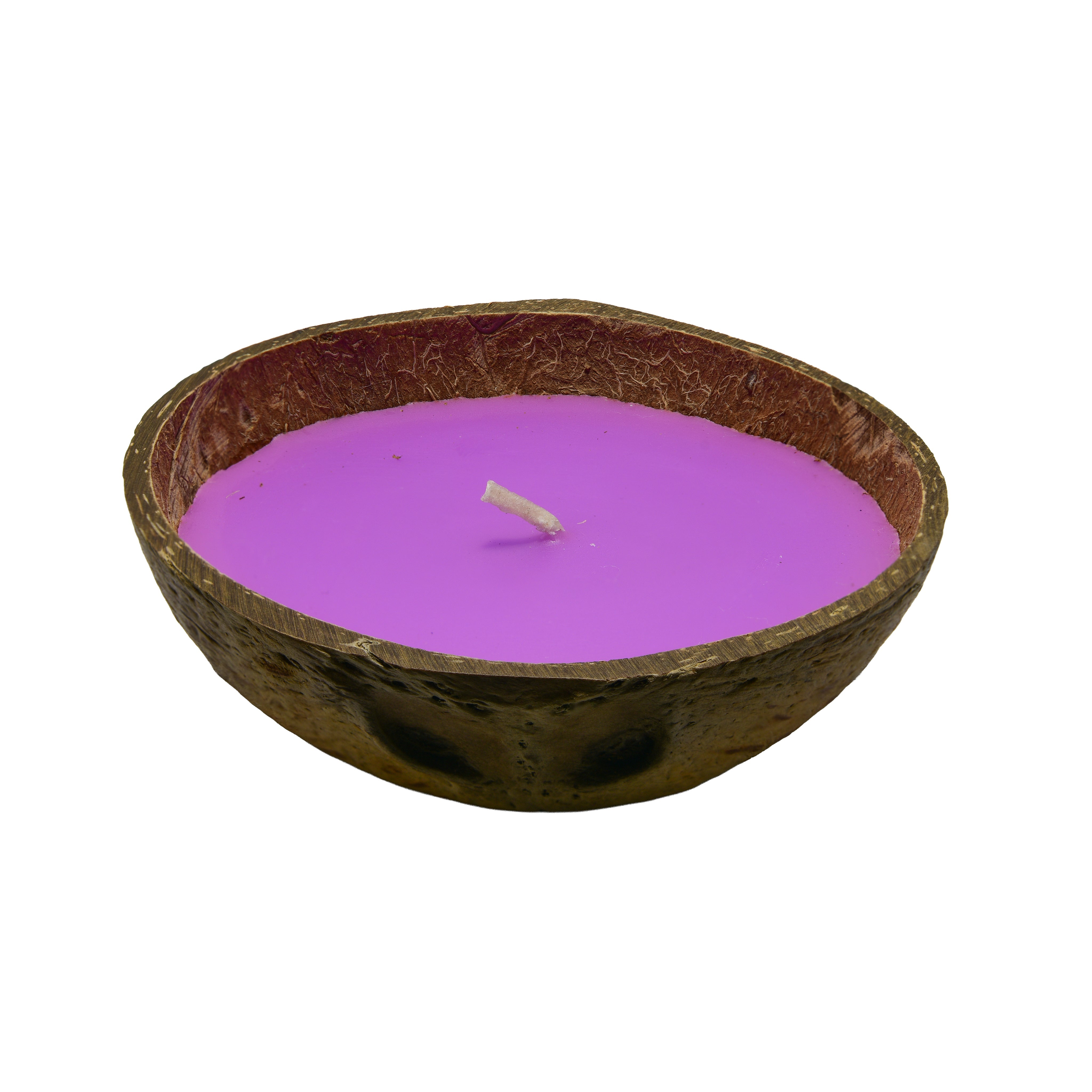 Handcrafted Lalanna Lavender Scented Candle in Coconut Shell from Chiang Rai Thailand - Lalanna Design