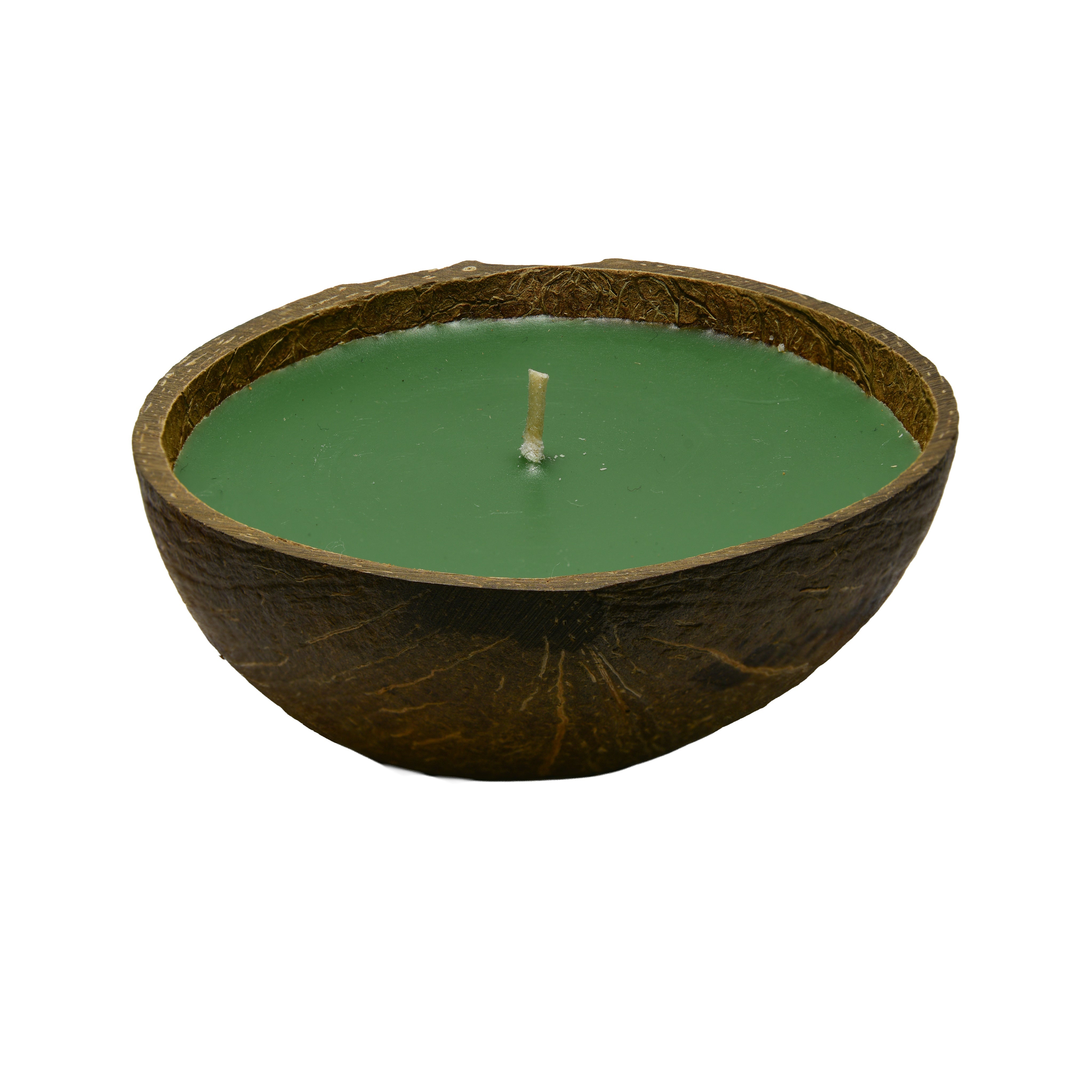 Handcrafted Lalanna Lemon Grass Scented Candle in Coconut Shell from Chiang Rai Thailand - Lalanna Design