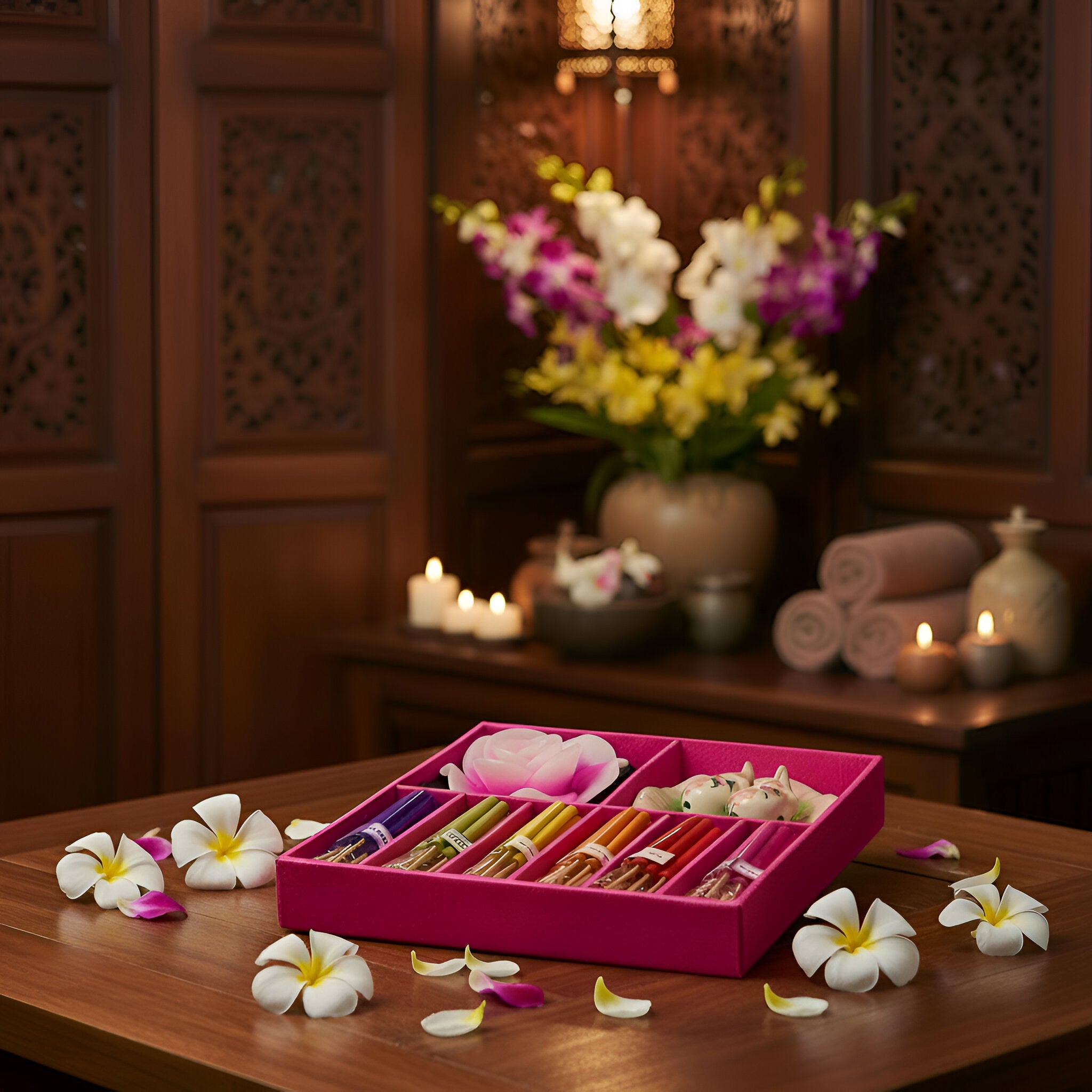 Handcrafted Lalanna Purple Aromatic Incense and Candle Gift Set from Chiang Rai Thailand - Lalanna Design