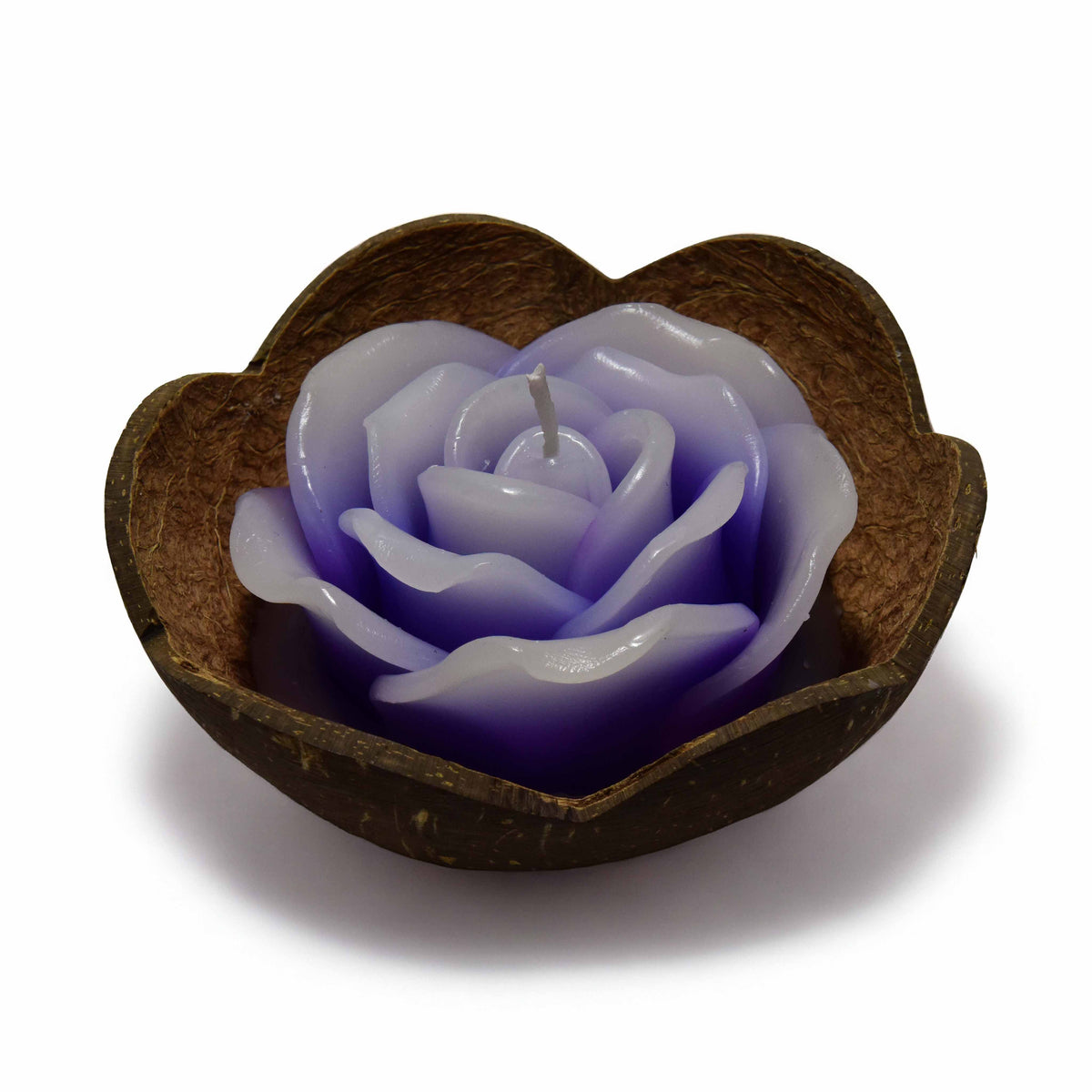 Handcrafted Lalanna Rose Coconut Rose-Scented Candle Purple from Chiang Mai Thailand - Lalanna Design