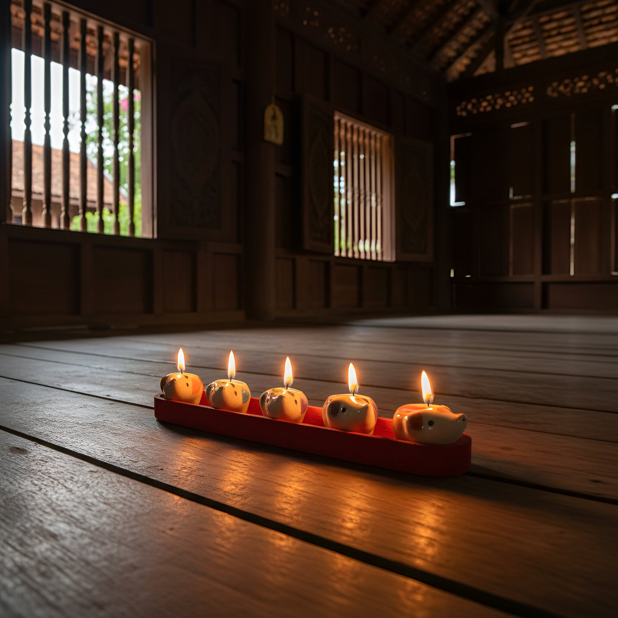 Handcrafted Lalanna Wooden Boat Incense Candle Holder from Chiang Rai Thailand - Lalanna Design