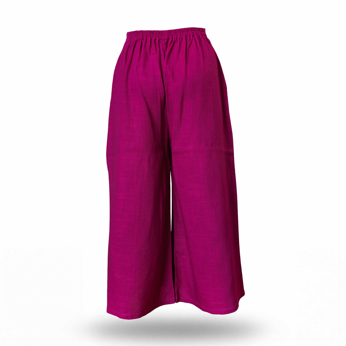 Handcrafted Lanna Hemp Wide-Leg Trousers - Pink from Chiang Mai Thailand - Lalanna Design