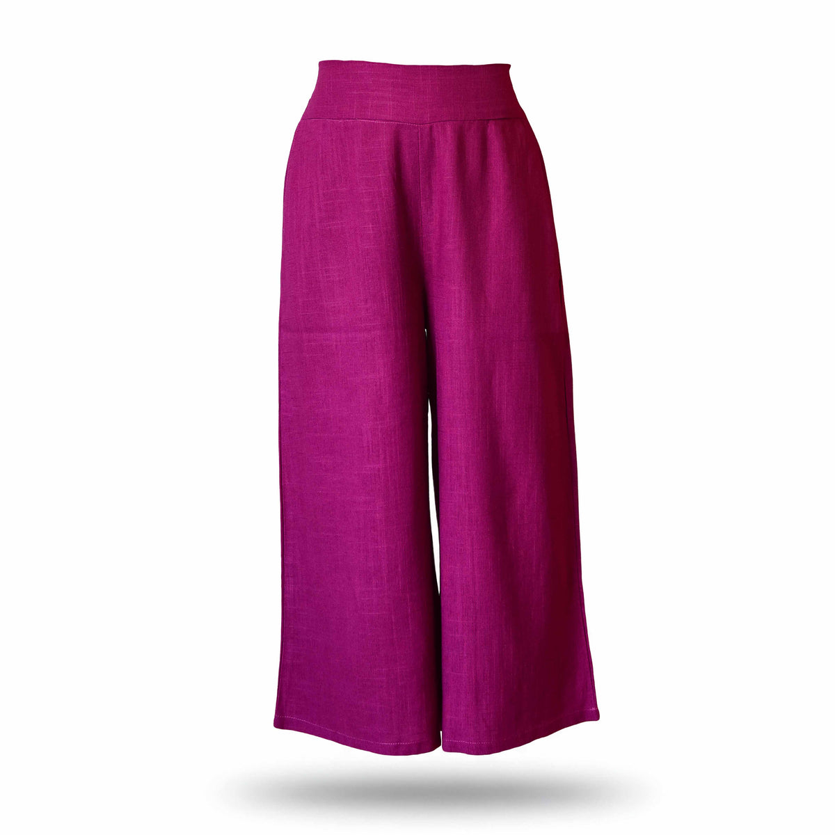 Handcrafted Lanna Hemp Wide-Leg Trousers - Pink from Chiang Mai Thailand - Lalanna Design