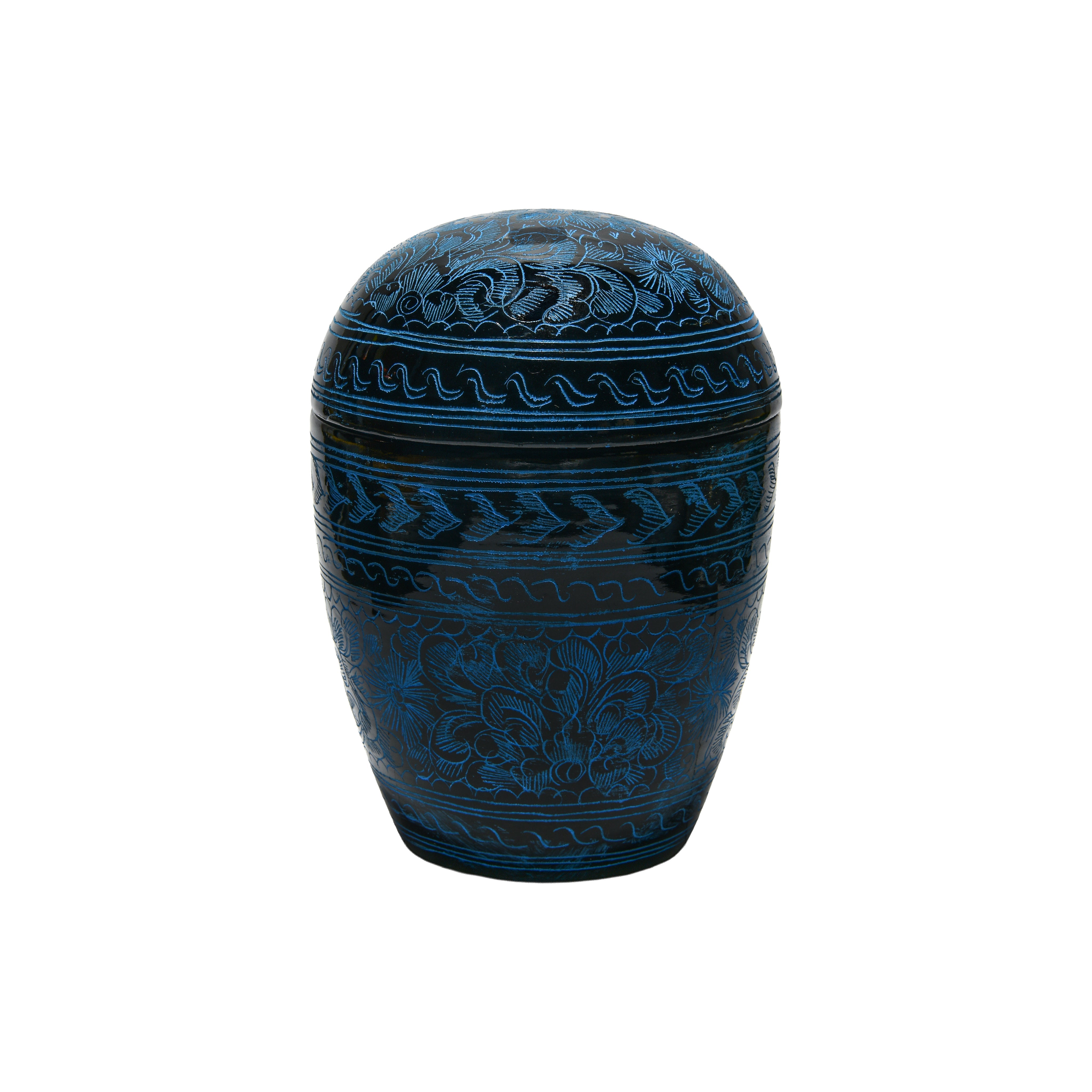 Handcrafted Lanna Lacquerware Blue Decorative Box – Handcrafted Thai Storage from Chiang Mai Thailand - Lalanna Design