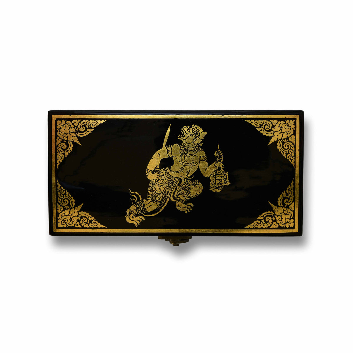 Handcrafted Lanna Lacquerware Dynamic Standing Garuda Decorative Box from Chiang Mai Thailand - Lalanna Design