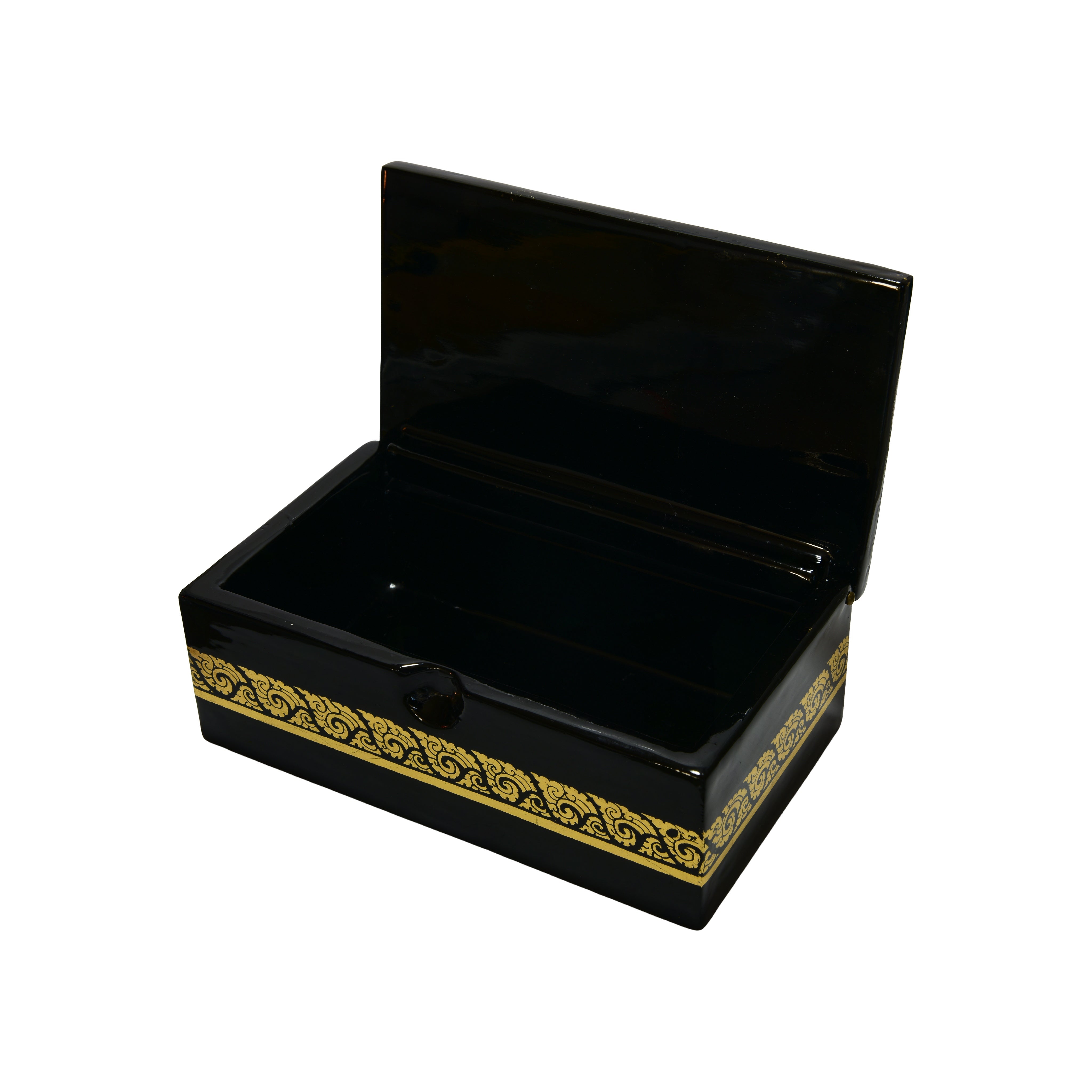Handcrafted Lanna Lacquerware Elephants Motif Box from Chiang Mai Thailand - Lalanna Design