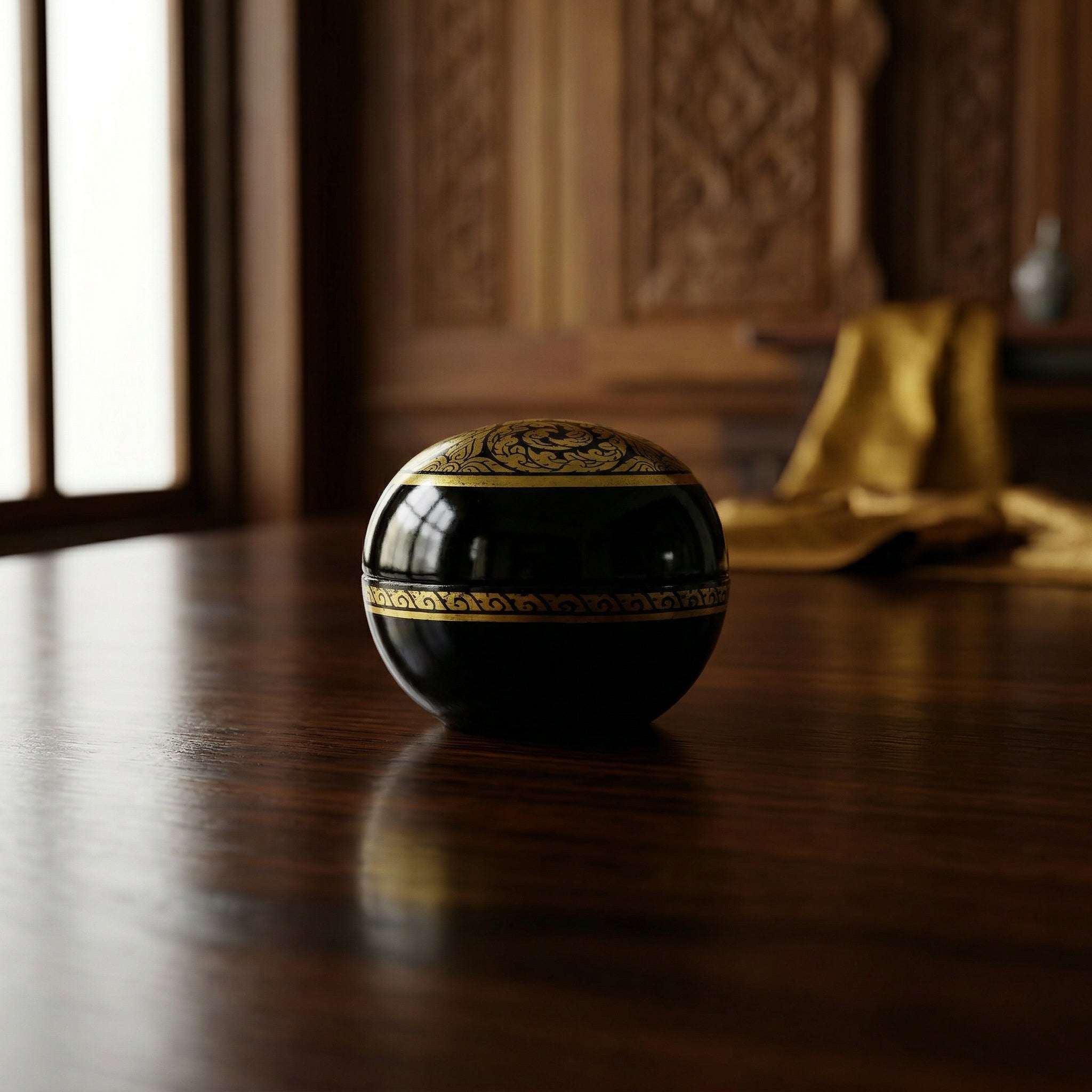Handcrafted Lanna Lacquerware Floral Box from Chiang Mai Thailand - Lalanna Design