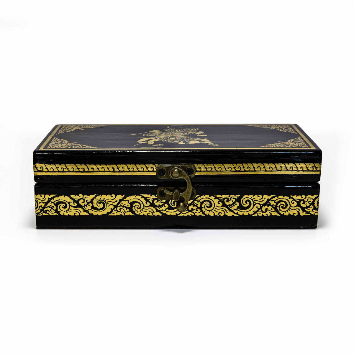 Handcrafted Lanna Lacquerware Garuda Battling Naga Box from Chiang Mai Thailand - Lalanna Design