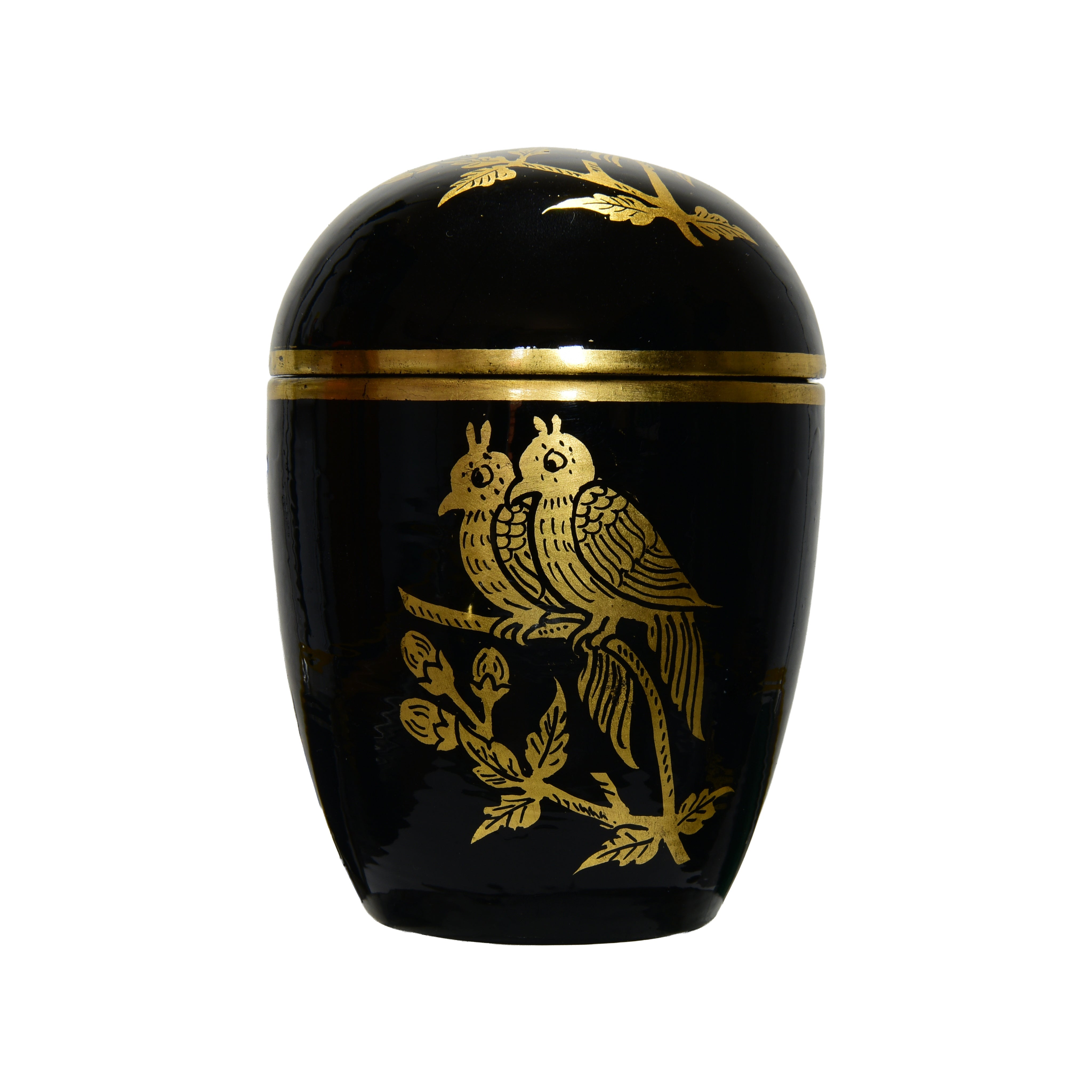 Handcrafted Lanna Lacquerware Golden Birds Box from Chiang Mai Thailand - Lalanna Design