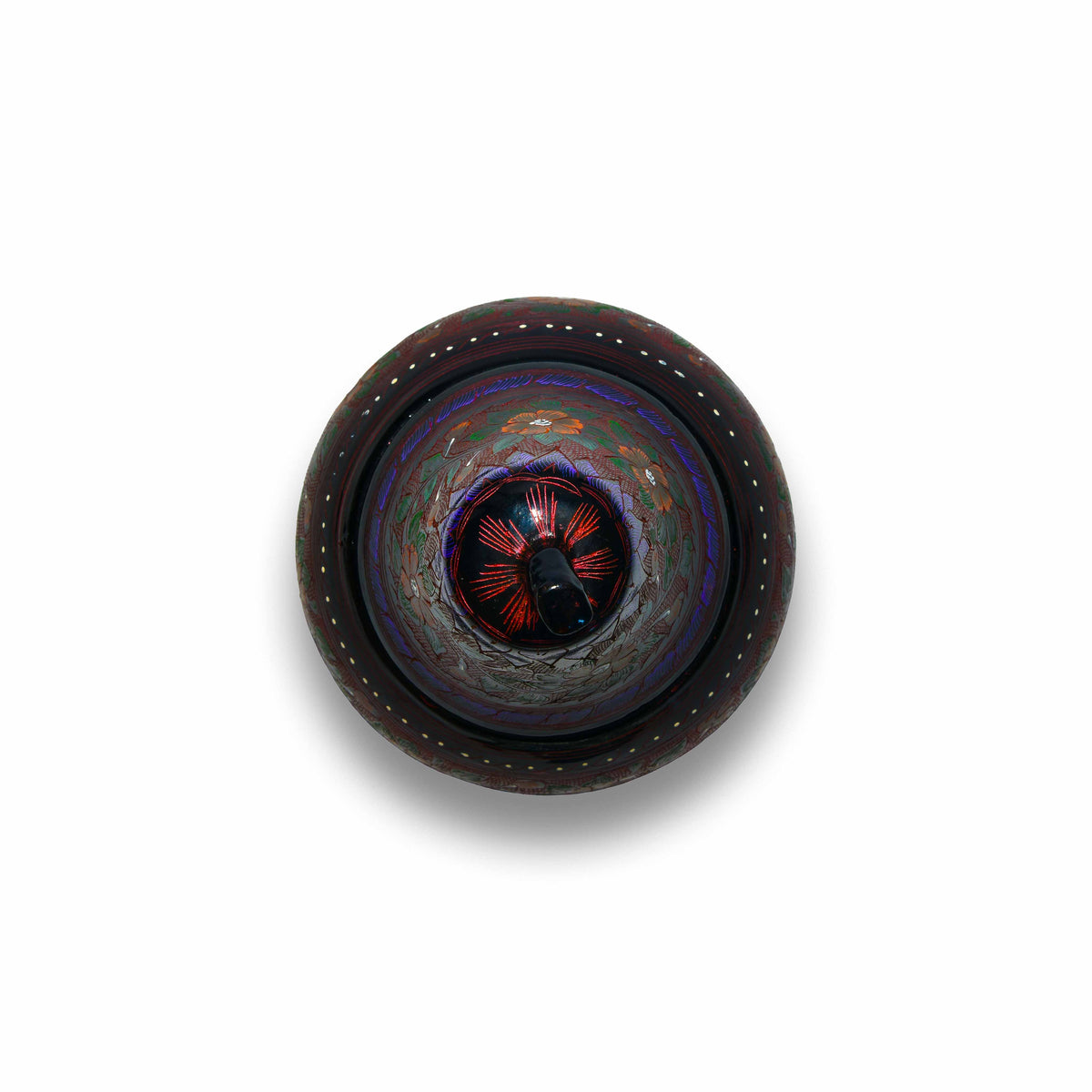 Handcrafted Lanna Lacquerware Orange Floral Pear Decorative Box from Chiang Mai Thailand - Lalanna Design