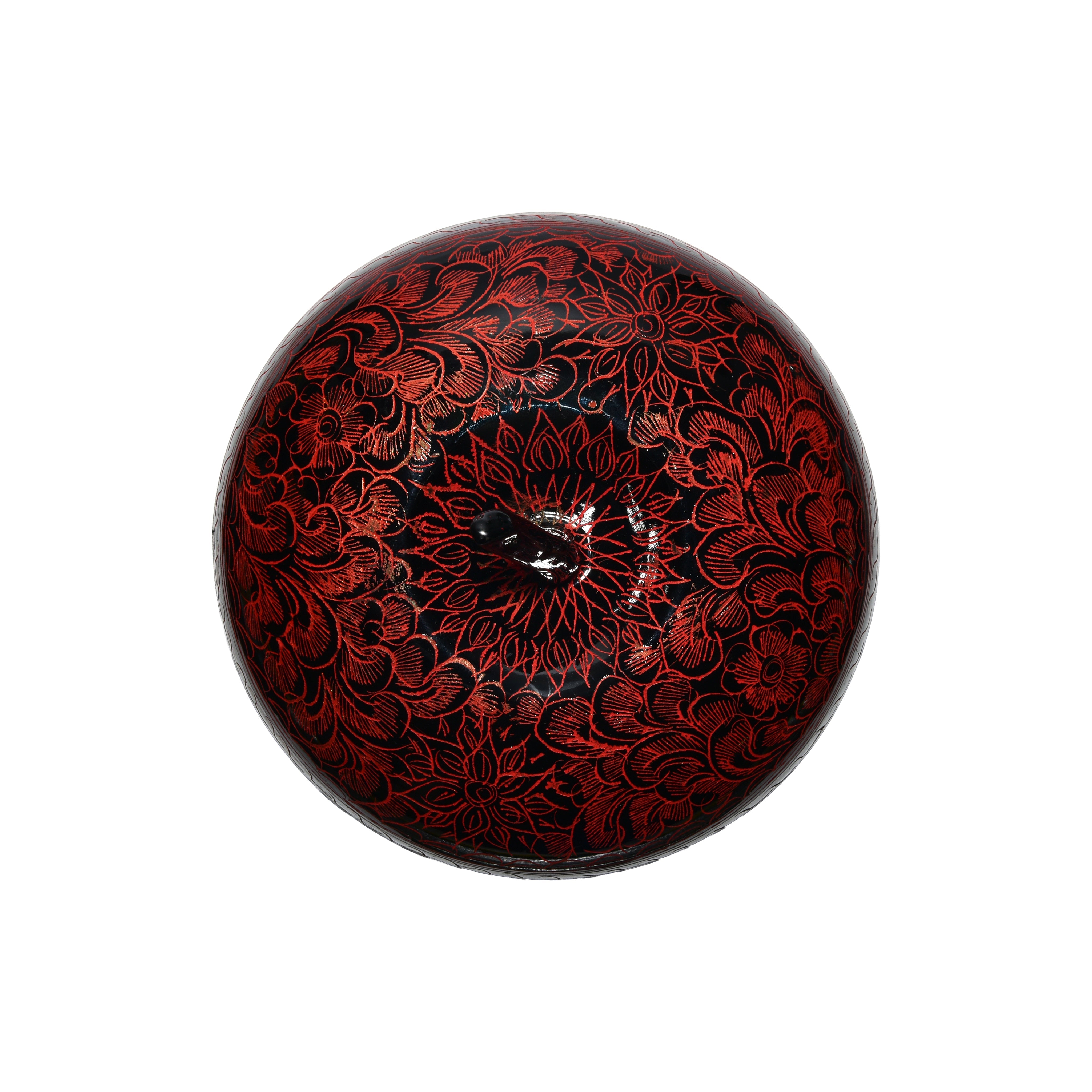 Handcrafted Lanna Lacquerware Red Apple Shaped Box – Thai Handcrafted Decor from Chiang Mai Thailand - Lalanna Design