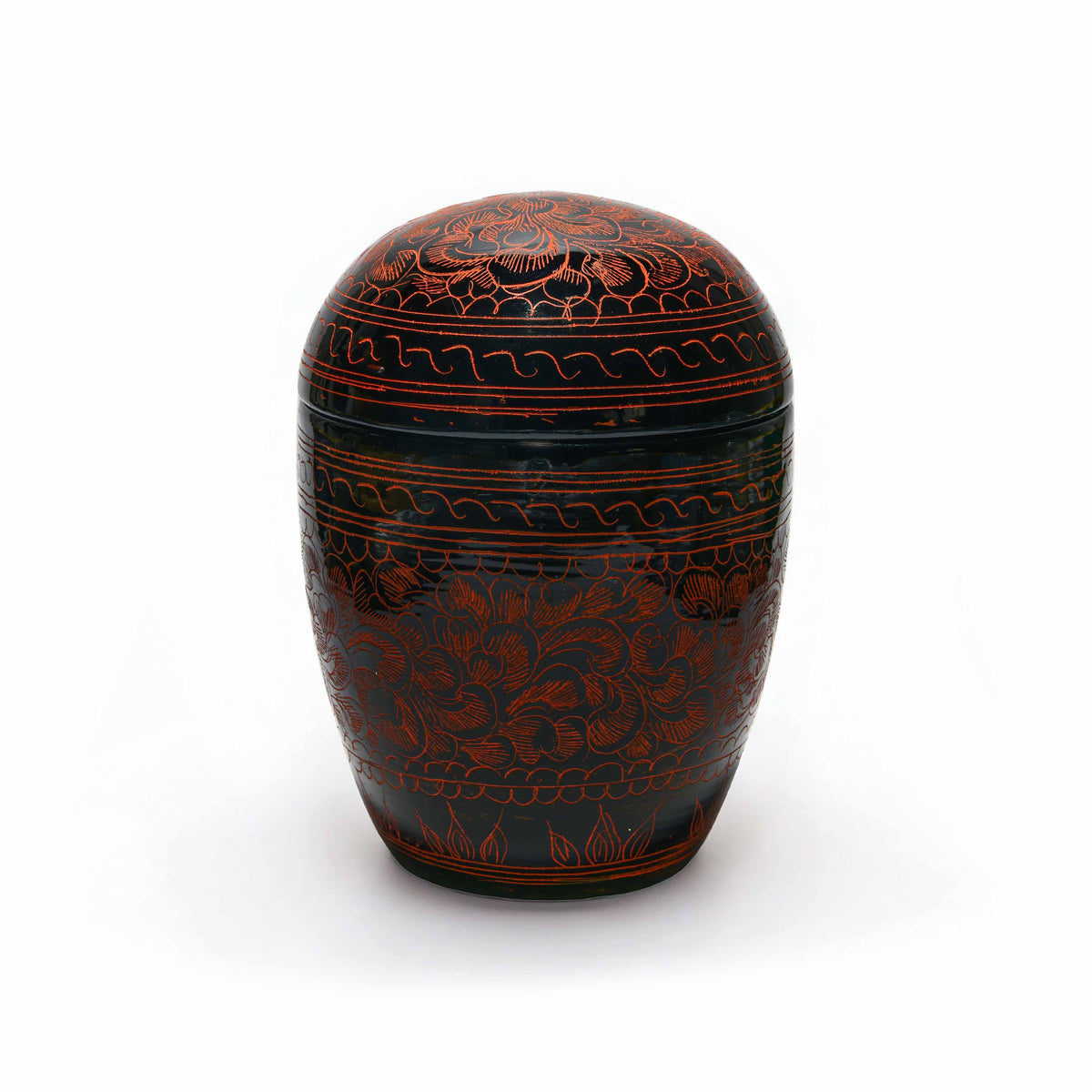 Handcrafted Lanna Lacquerware Red Decorative Box – Handcrafted Thai Storage from Chiang Mai Thailand - Lalanna Design