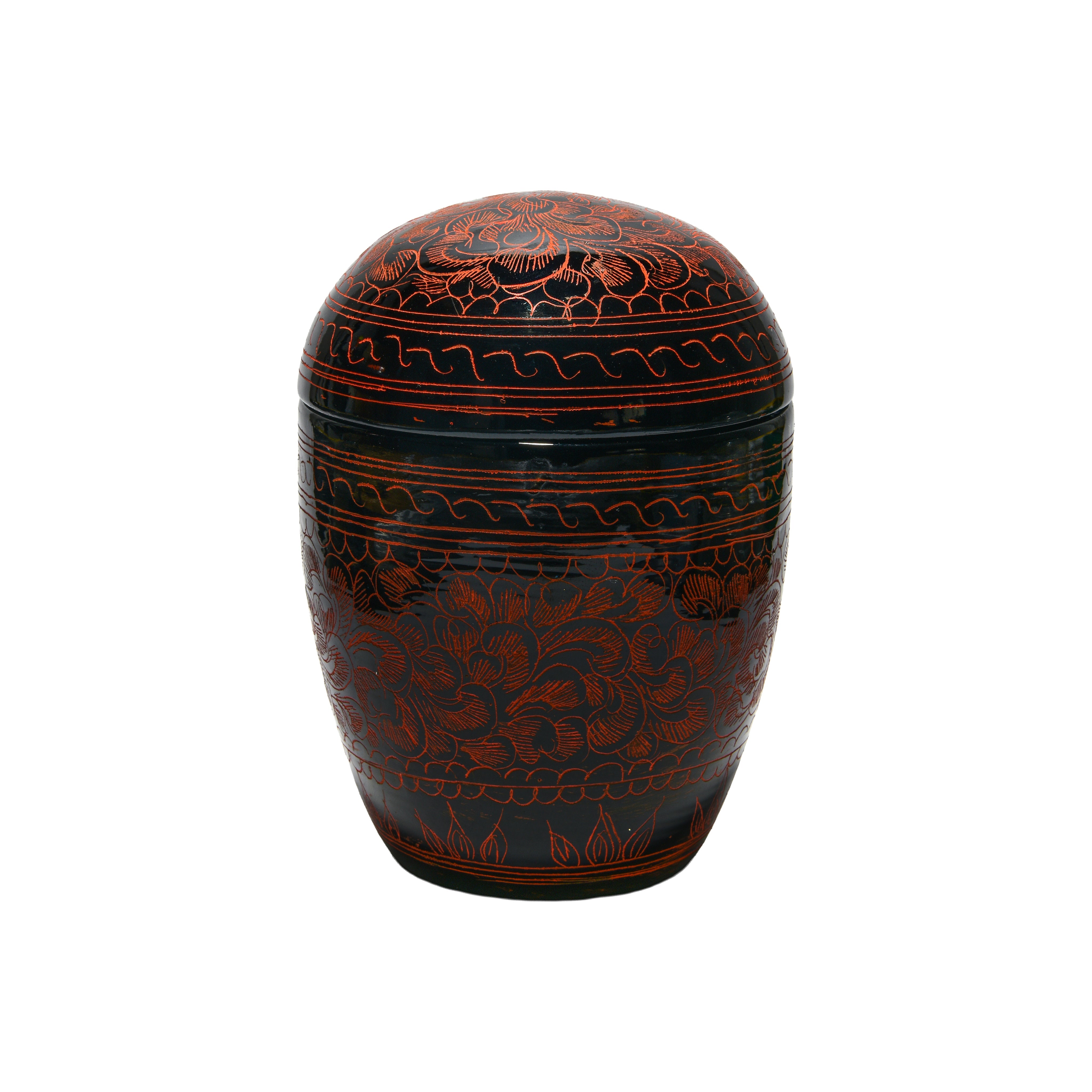 Handcrafted Lanna Lacquerware Red Decorative Box – Handcrafted Thai Storage from Chiang Mai Thailand - Lalanna Design