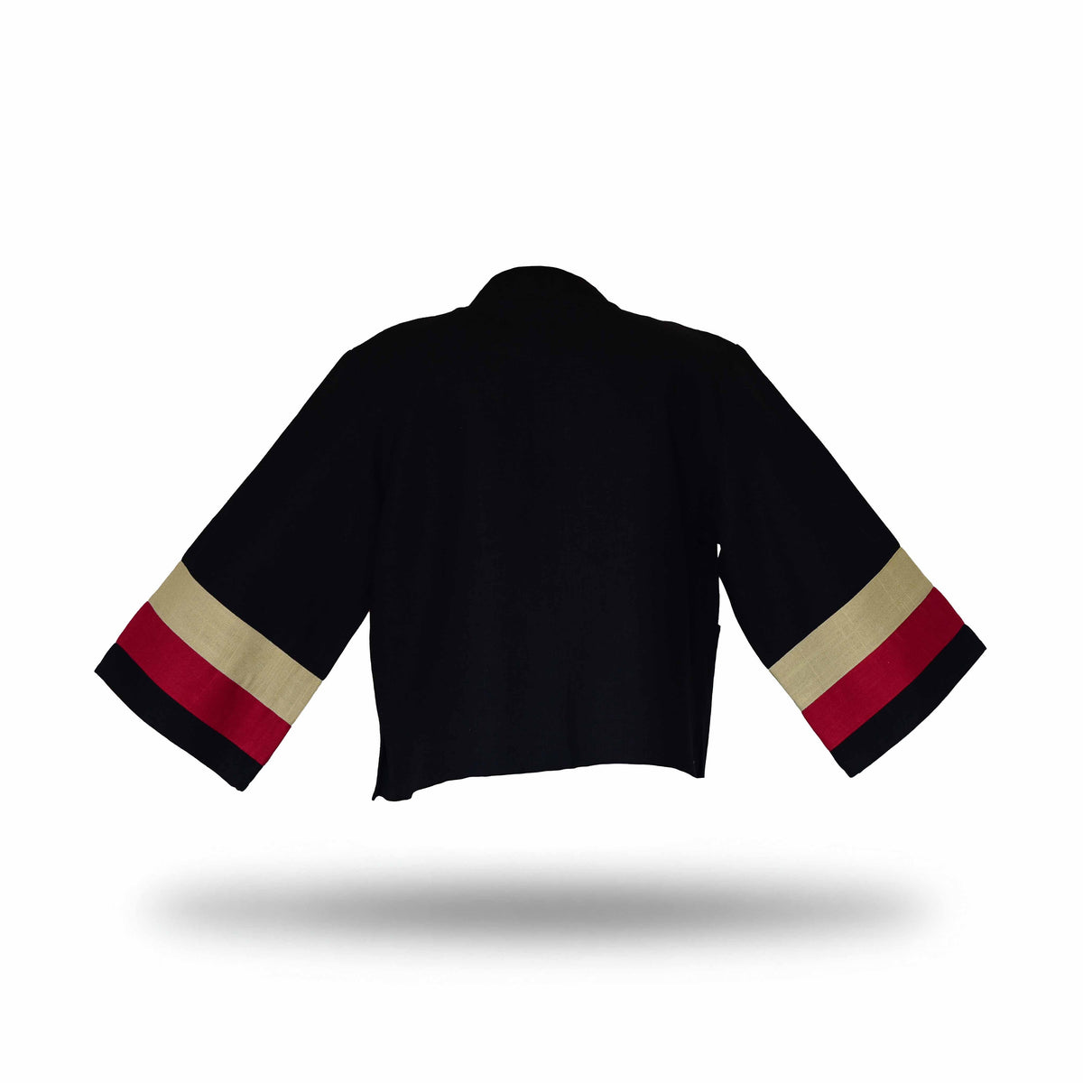 Handcrafted Modern-Style Hmong Hemp Jacket with Embroidery Panels from Chiang Mai Thailand - Lalanna Design