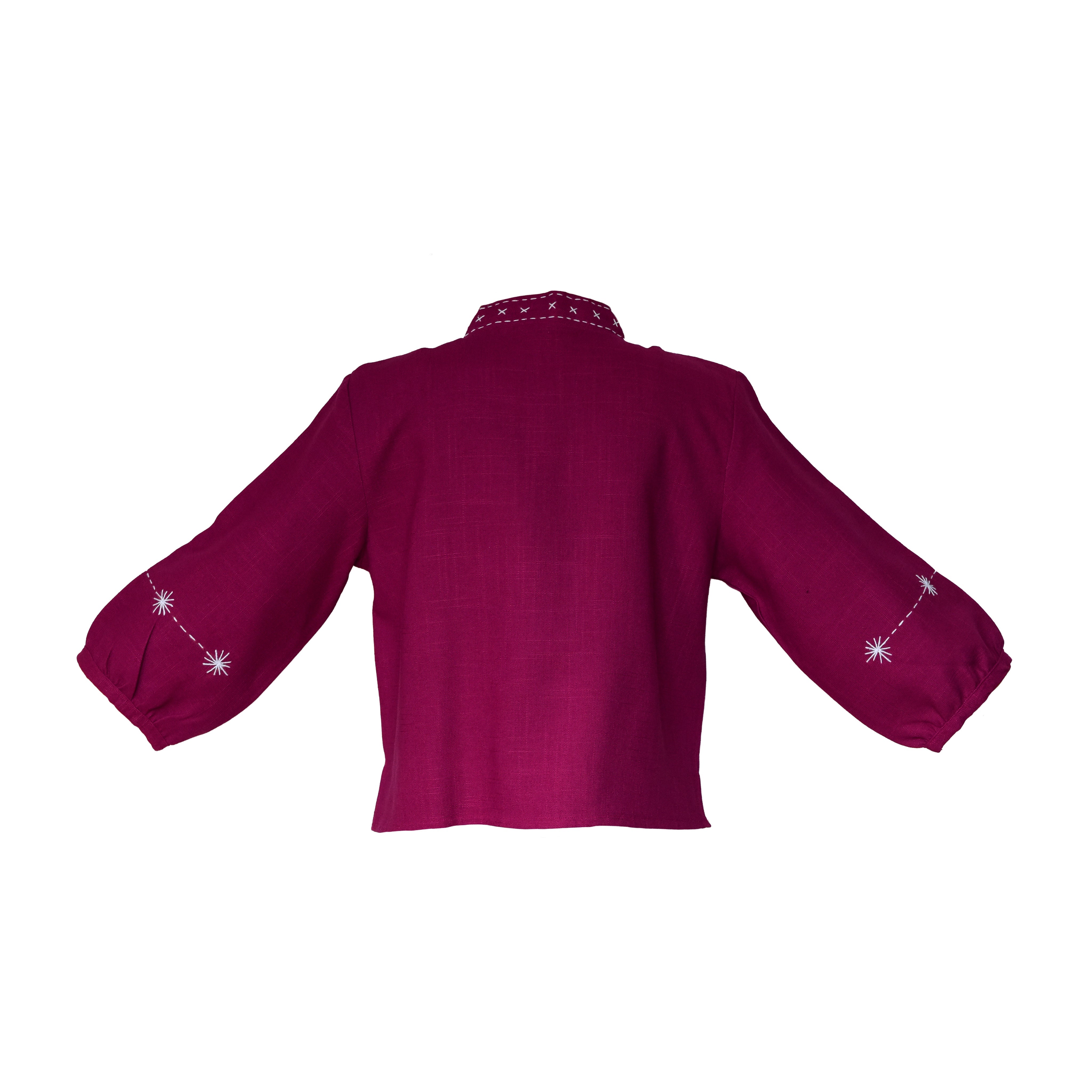 Handcrafted Modern-Style Hmong Hemp Top Purple from Chiang Mai Thailand - Lalanna Design