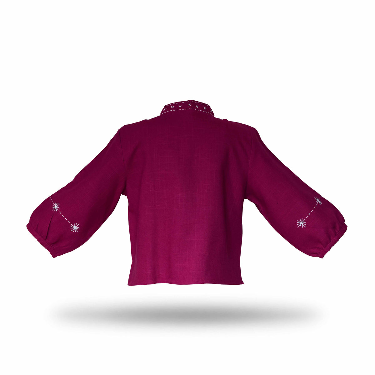 Handcrafted Modern-Style Hmong Hemp Top Purple from Chiang Mai Thailand - Lalanna Design