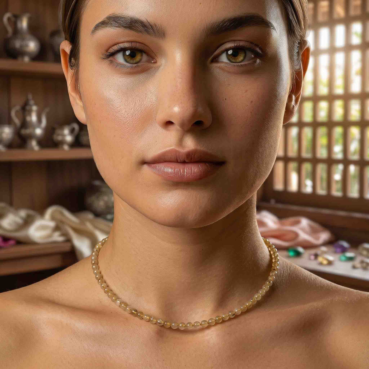 Handcrafted Necklace Rutile Quarz Necklace, Handmade Jewelry from Chiang Mai Thailand - Lalanna Design