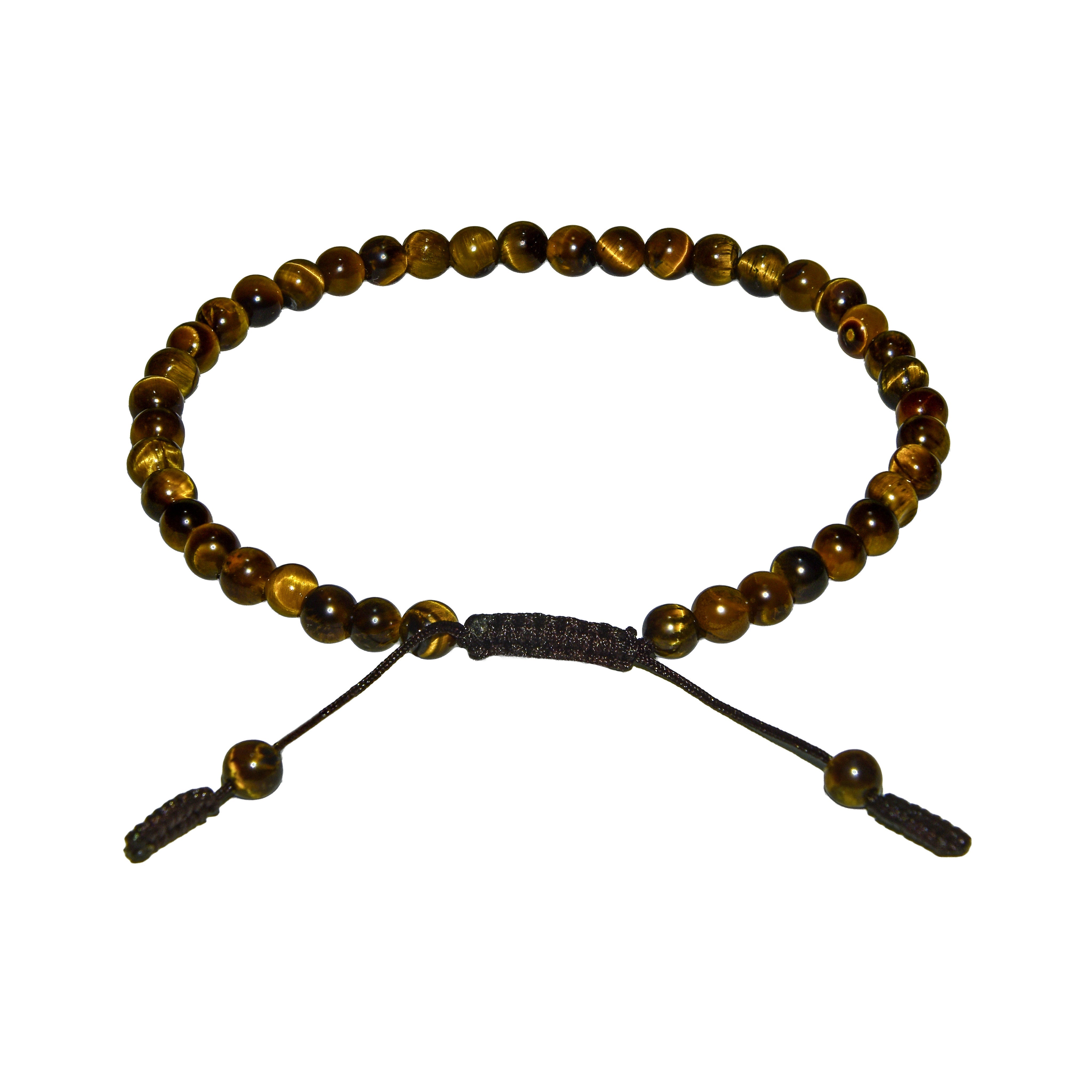 Handcrafted Tiger Eye Men's Bracelet with Adjustable Cord from Chiang Rai Thailand - Lalanna Design