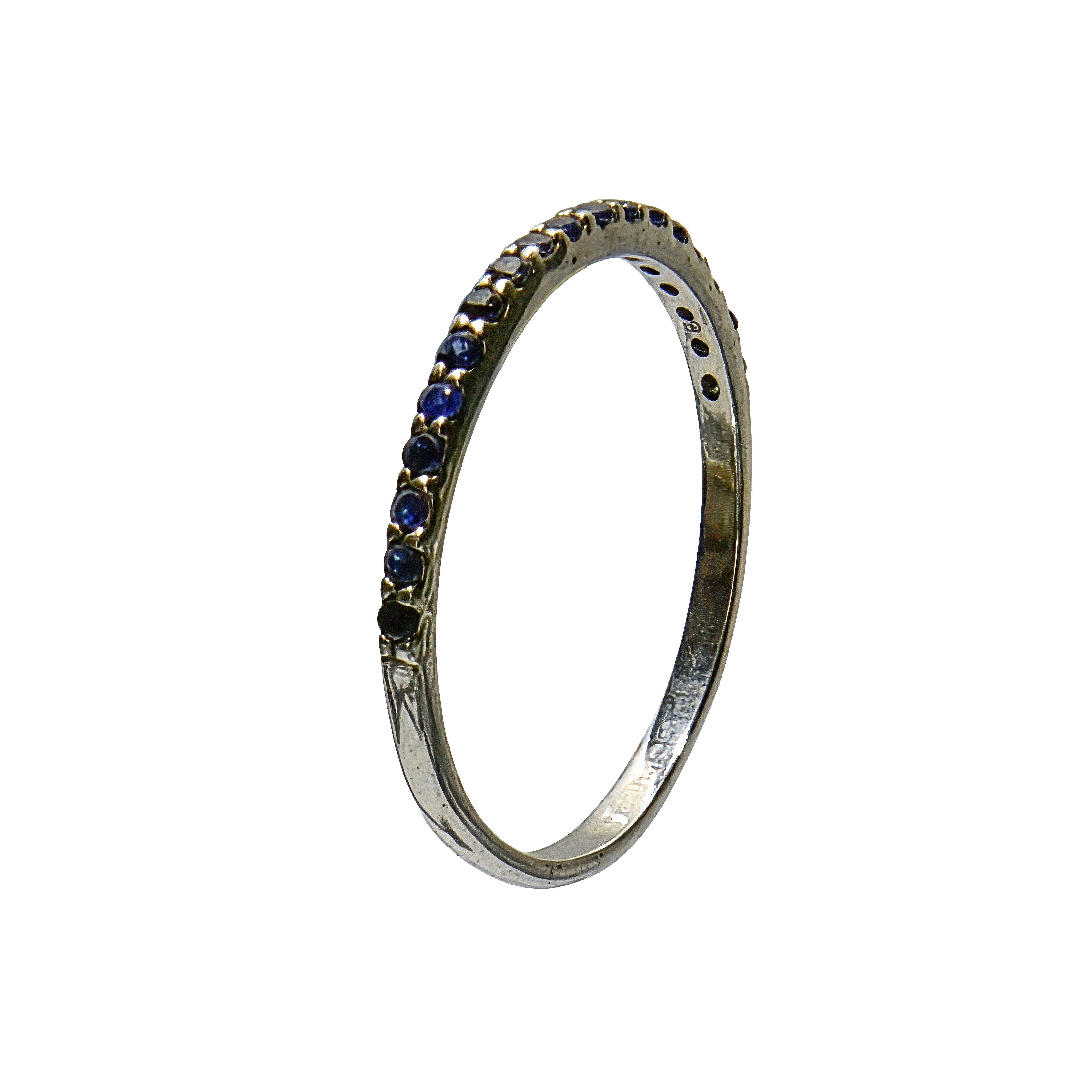 925er Silber blauer Saphir-Ring