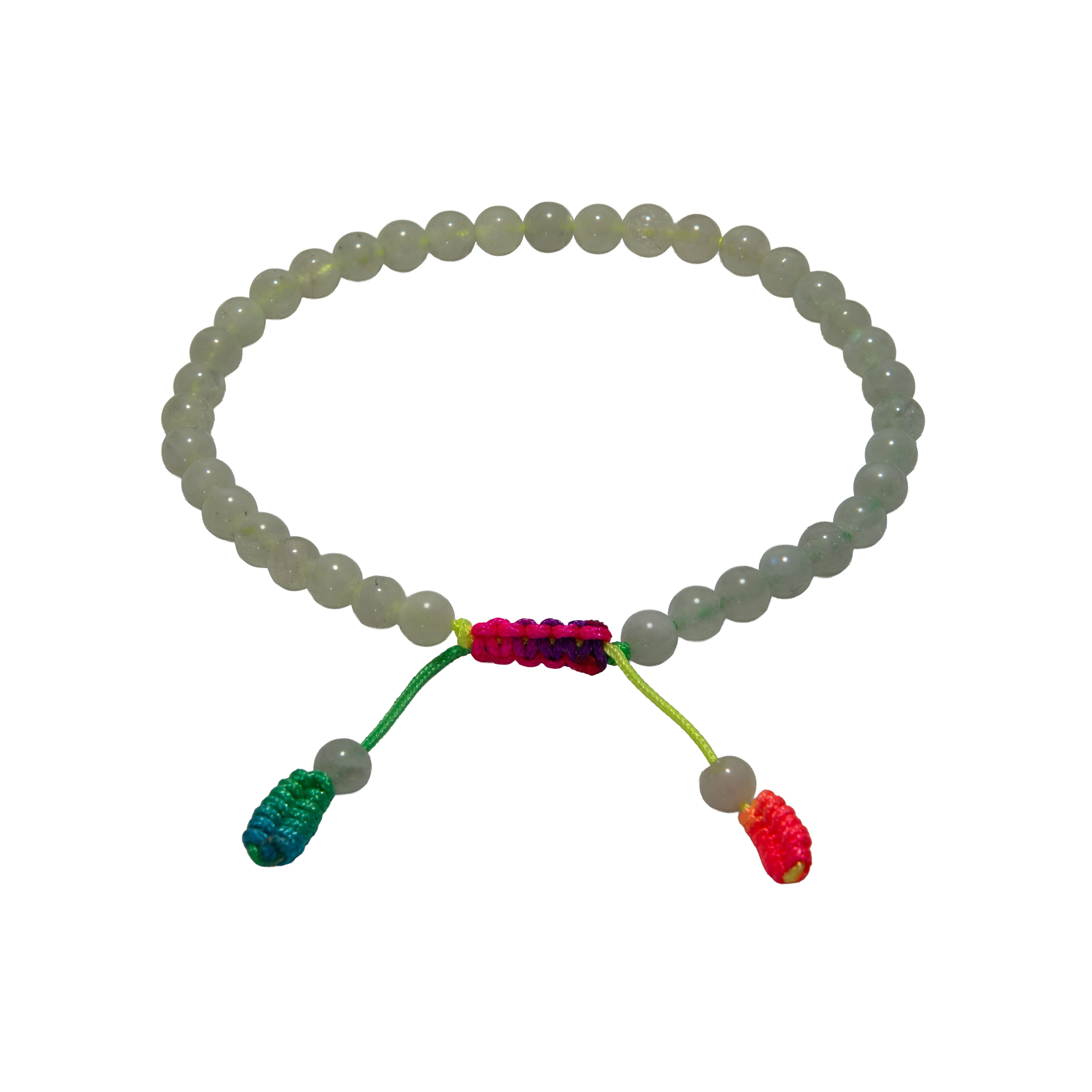 Bracelet ajustable en pierre de lune avec cordon noué