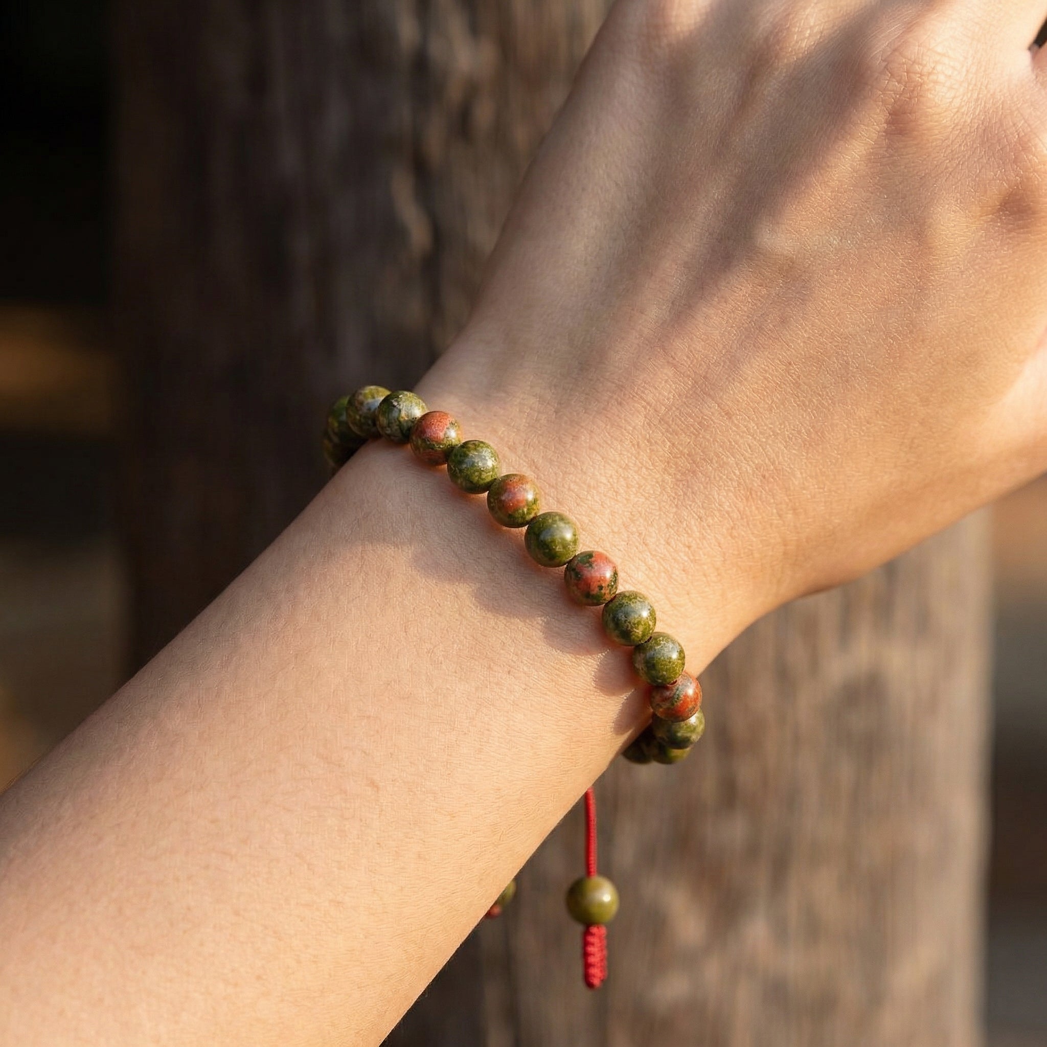 Bracelet ajustable en Unakite