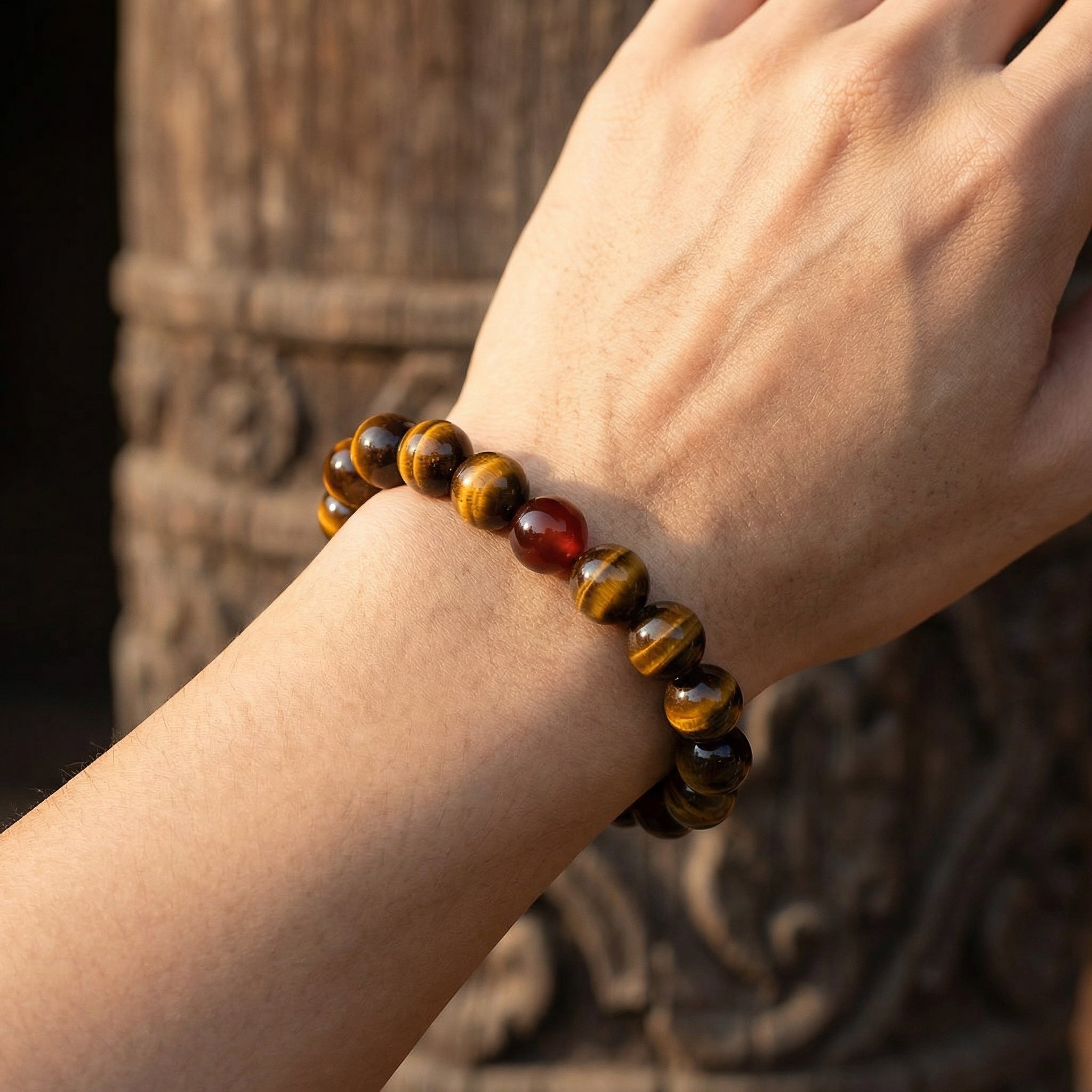 Tiger Eye Men's Stretch Bracelet