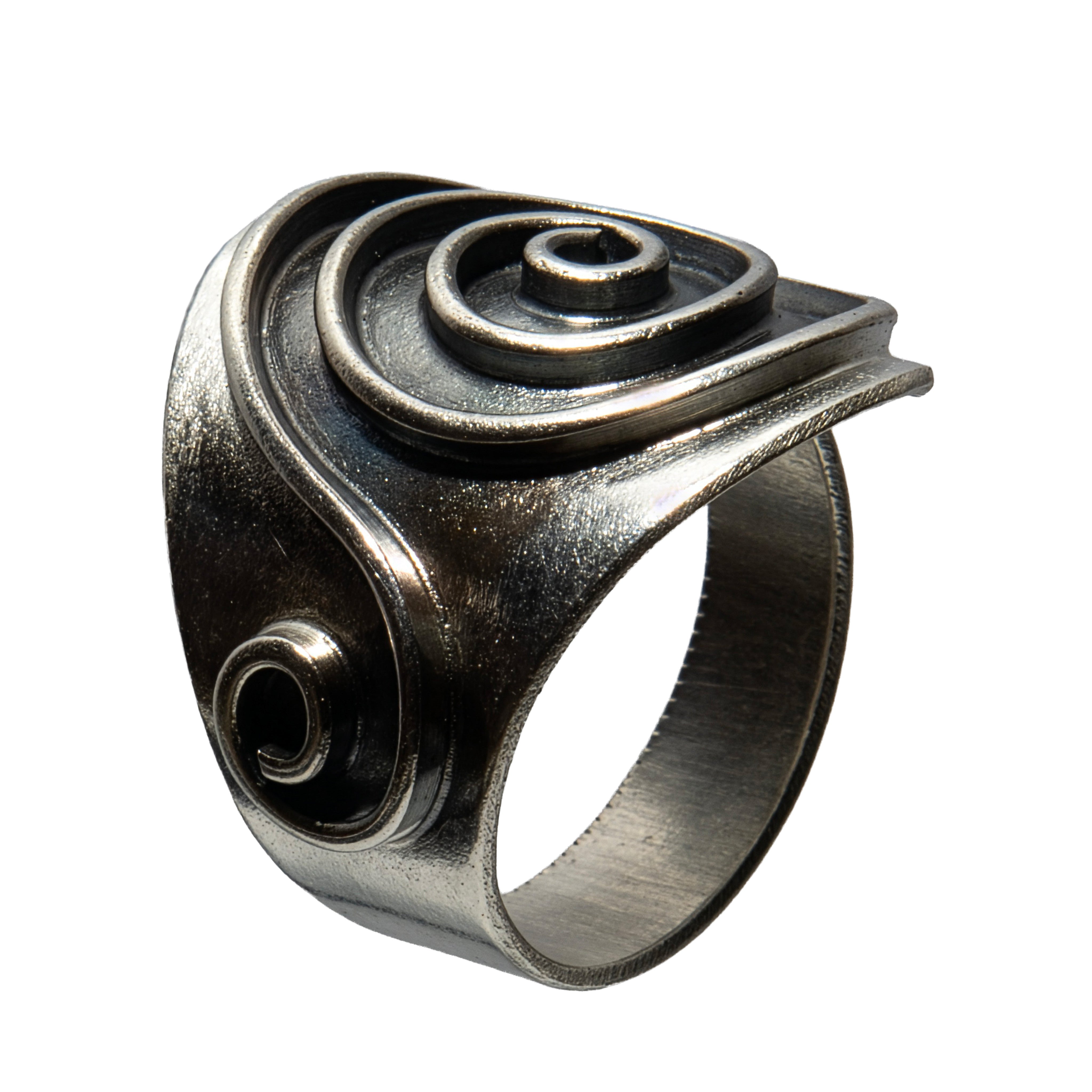 98% Fine Karen Hill Tribe Silver Vortex Swirl Ring, Handmade Jewelry