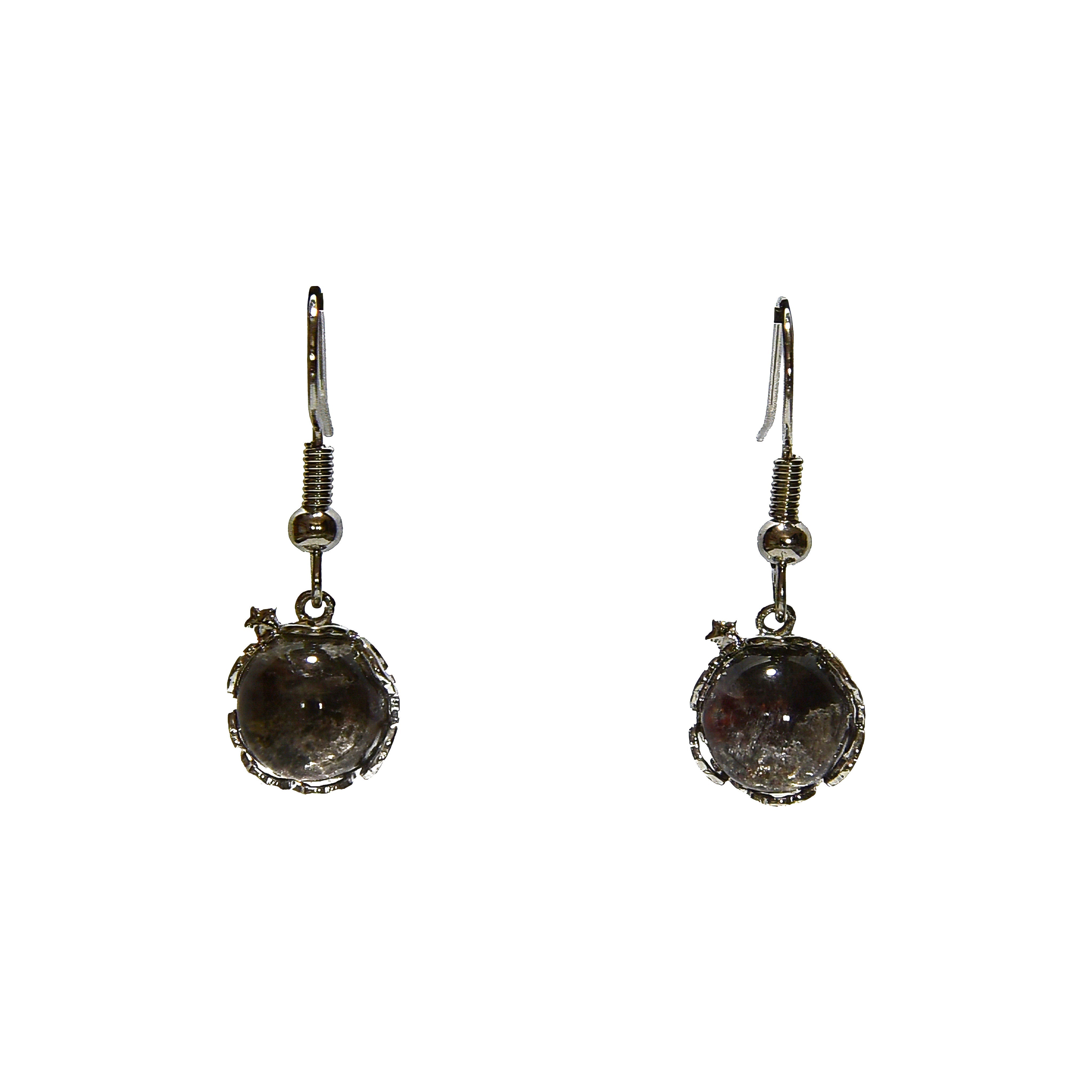 Handcrafted 925 Silver Lodolite Quartz Earrings from Chiang Rai Thailand - Lalanna Design