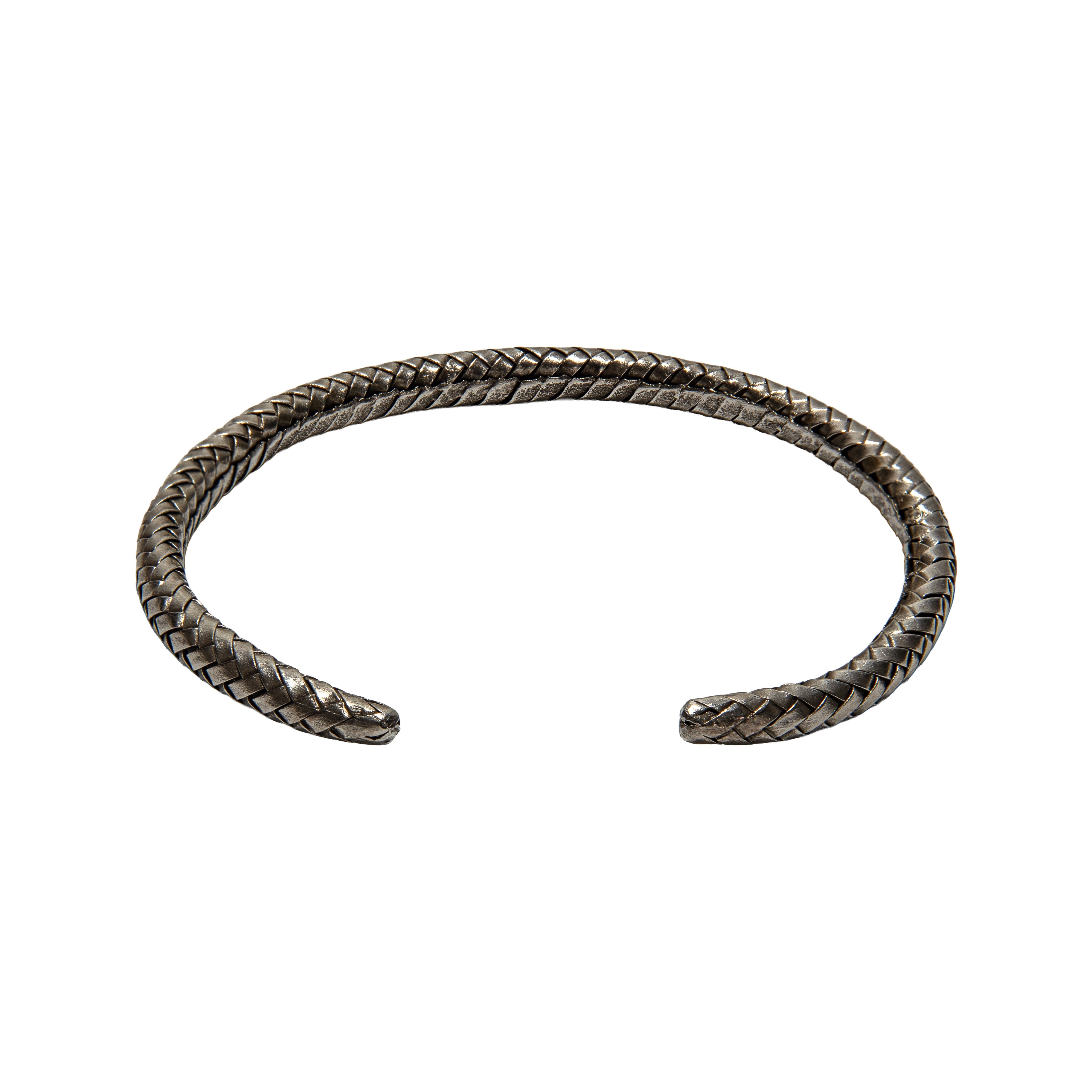 Handcrafted 98% Fine Karen Hill Tribe Silver Bangle - Braided Cuff Bracelet, Handmade Jewelry from Chiang Rai Thailand - Lalanna Design