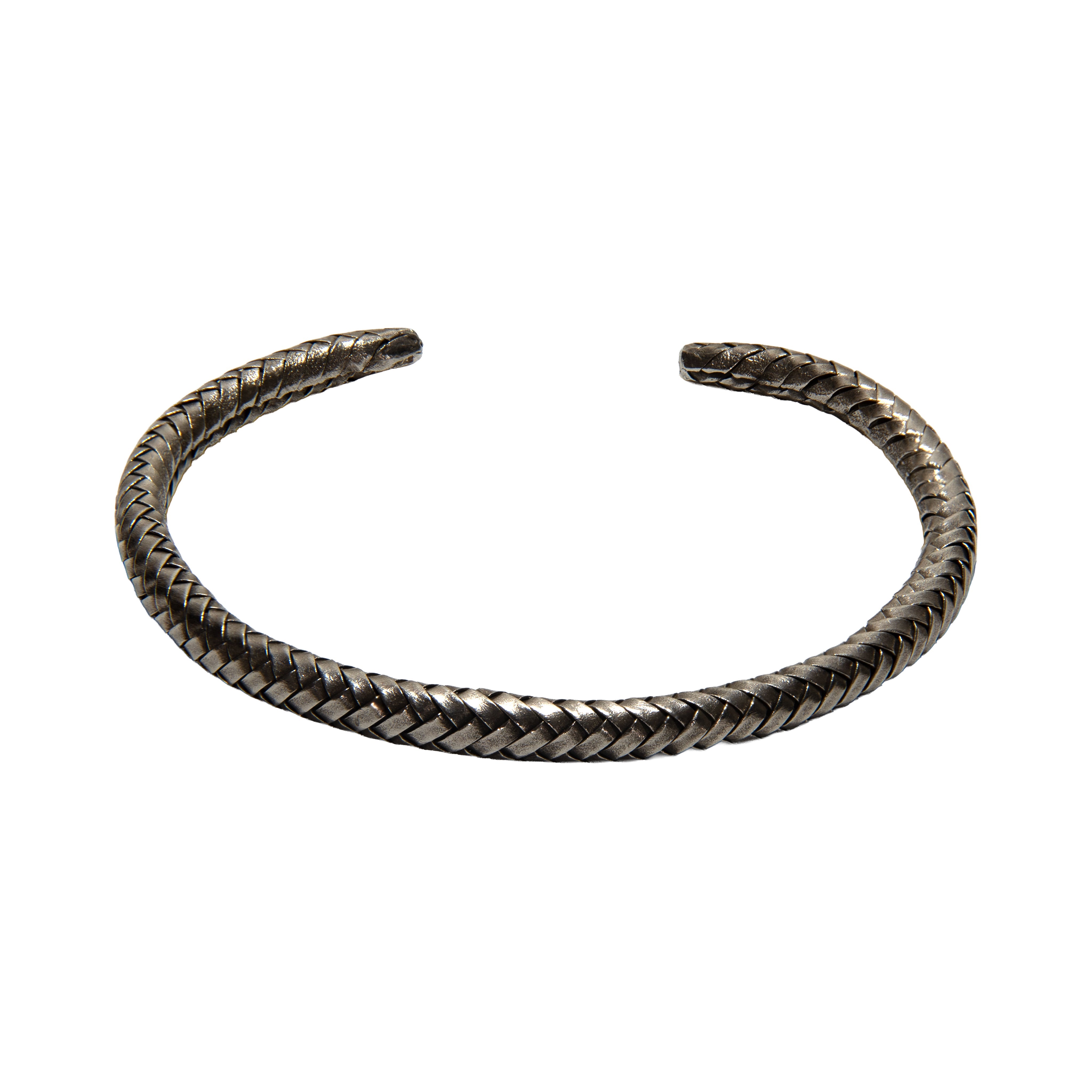 Handcrafted 98% Fine Karen Hill Tribe Silver Bangle - Braided Cuff Bracelet, Handmade Jewelry from Chiang Rai Thailand - Lalanna Design